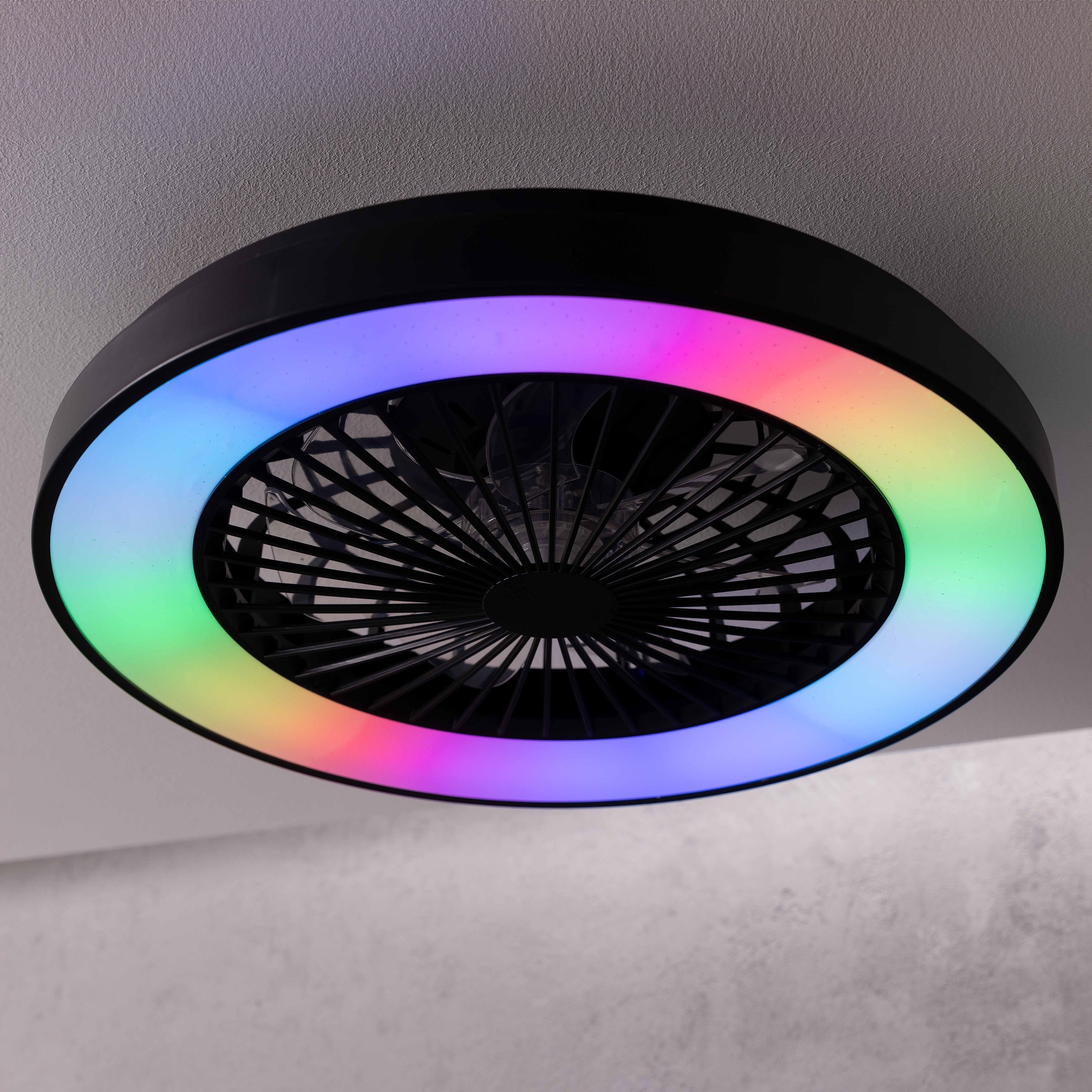Brilliant LED Deckenleuchte »Mazzaro Deckenventilator« 1 Stk. warmweiß - kaltweiß Deckenlampe, Ventilator, 48,5 cm, digitales RGB, CCT, dimmbar