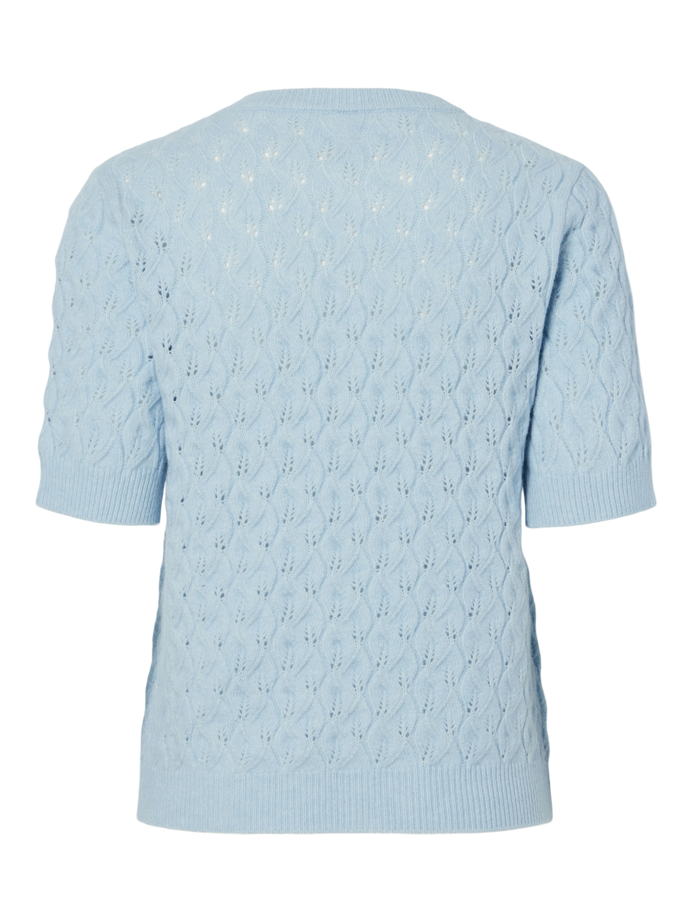 pieces Strickpullover »PCLELOU SS O-NECK KNIT NOOS BC« mit Ajourmuster