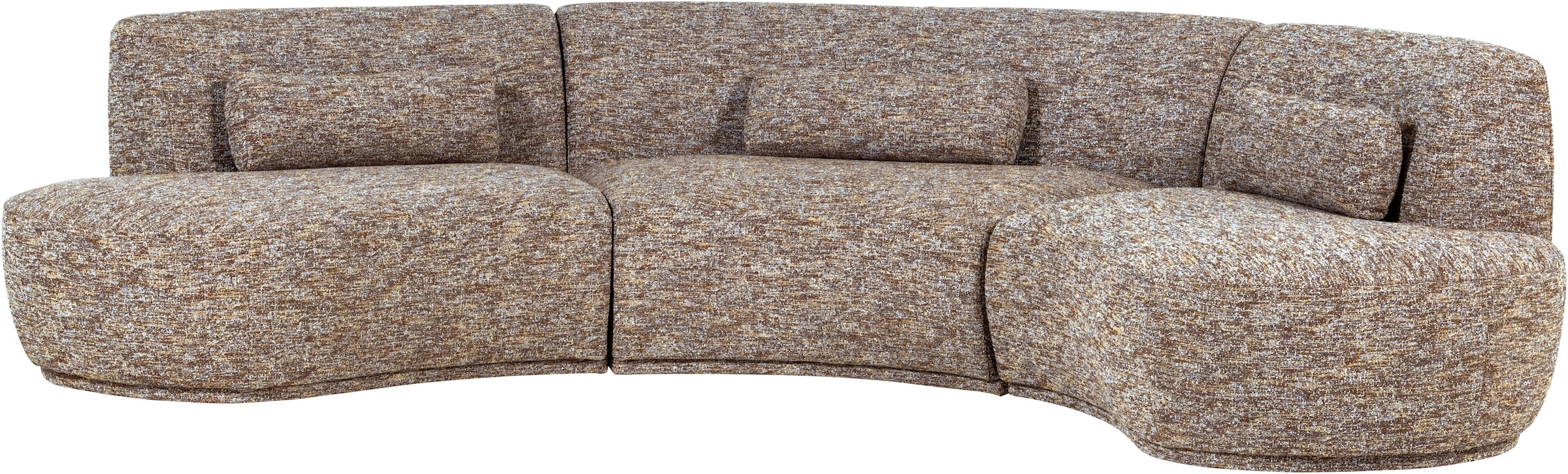WOOOD Big-Sofa »Batavier 6-Sitzer Melange-Webstoff halbrunde Form B320 x T176 x H74 cm« 6-Sitzer,Tragkraft 480 kg gesamt, Ausgezeichnete Verschleißfestigkeit