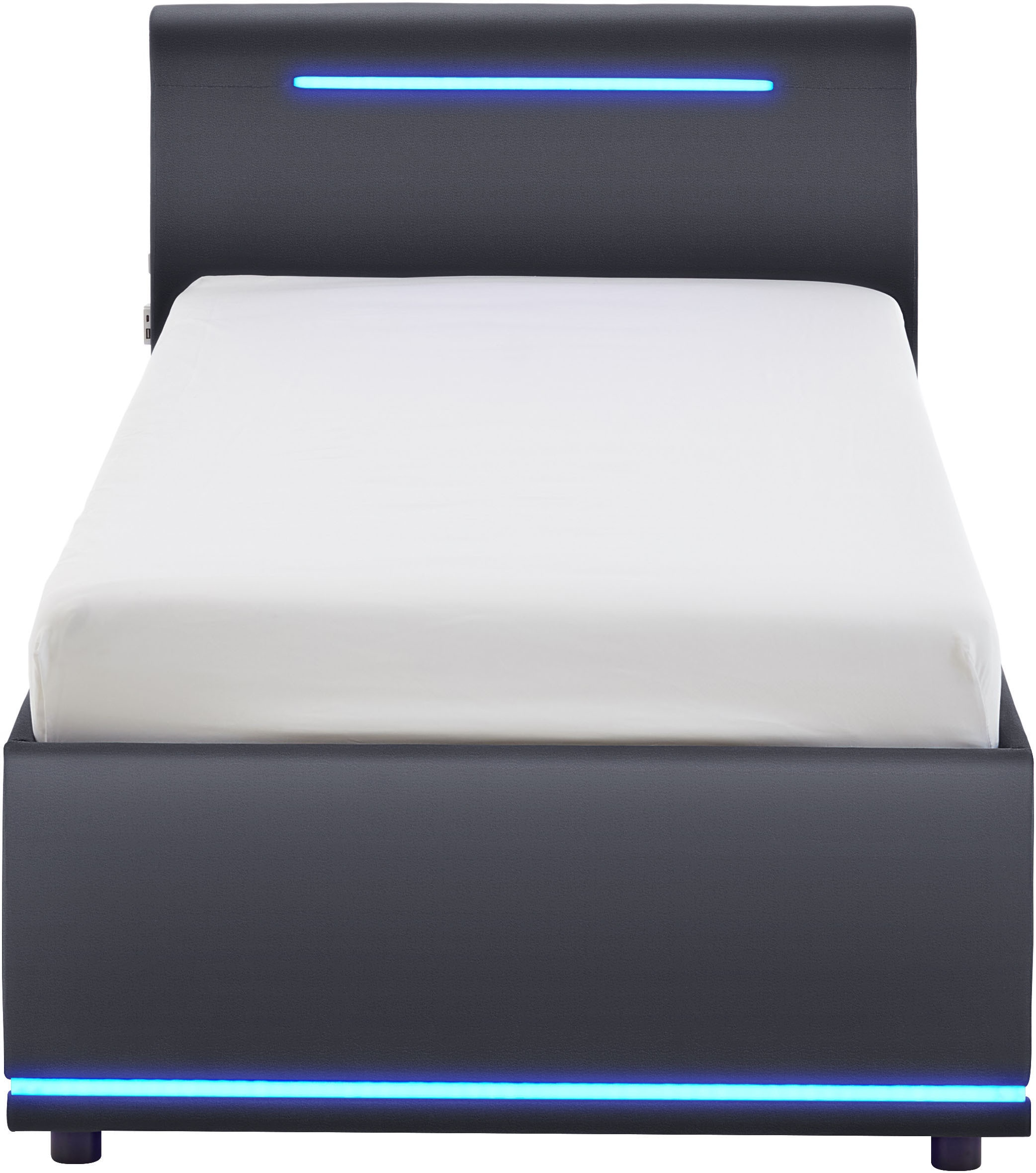 meise.möbel Polsterbett »CIRCLE inkl. LED-Beleuchtung & USB-Anschluss, wahlweise mit Bettkasten« erhältlich in den Breiten 90cm, 120cm & 140cm