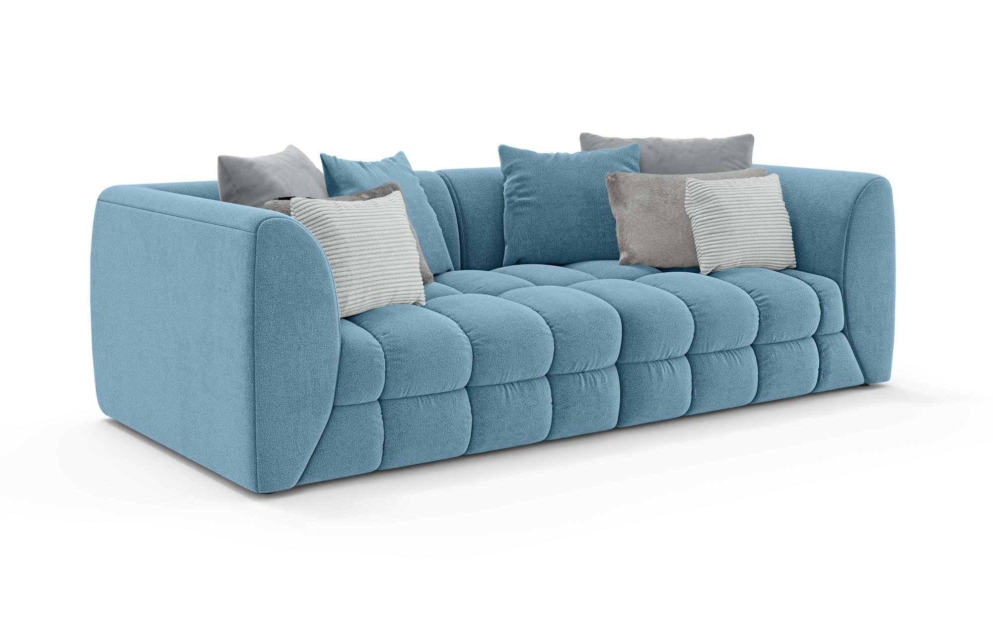 s.Oliver Big-Sofa »COBBO 3-Sitzer Design-Sofa Bubble-Optik, Maße B/T/H: 259/126/104 cm«, mit vielen Kissen, moderne Steppung und hoher Sitzkomfort