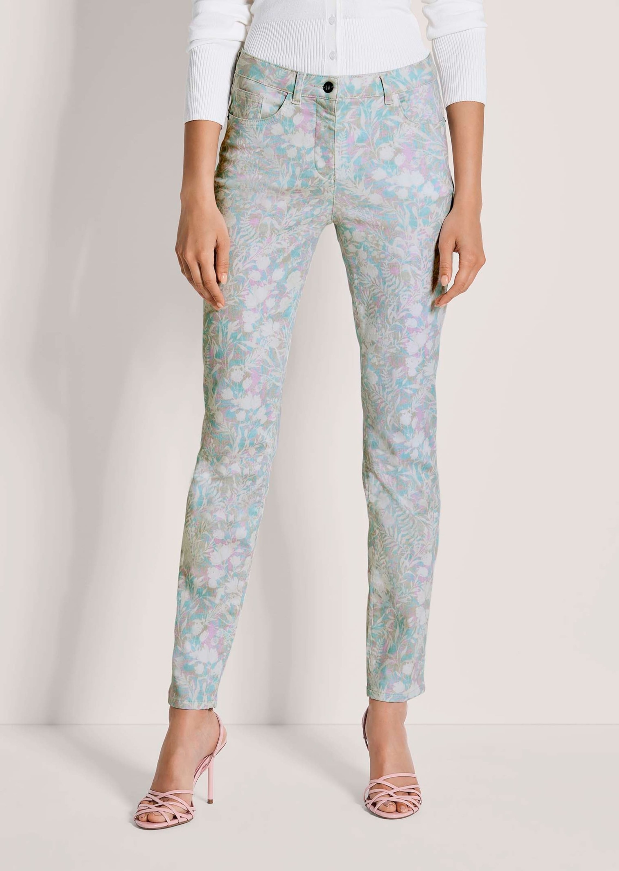 MADELEINE Chinos »Druckhose Baumwollhose mit floralem Print«