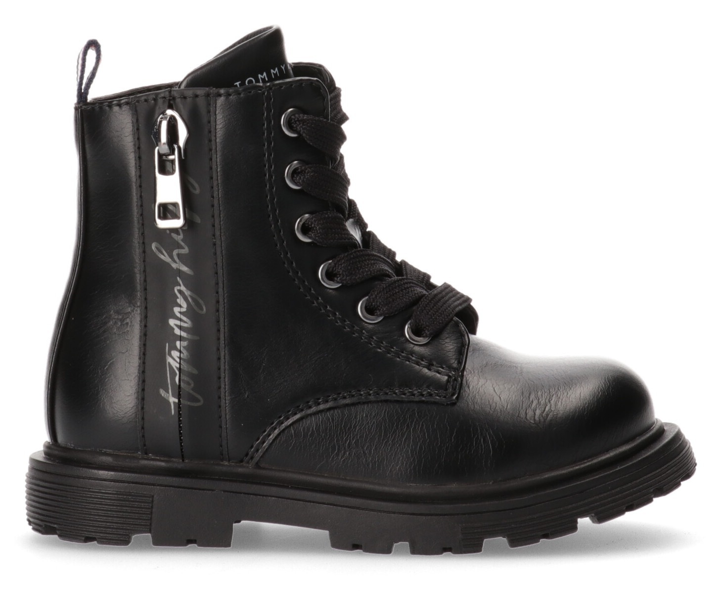 Tommy Hilfiger Schnürboots »LACE-UP BOOTIE«, mit Zierreißverschluss an der Außenseite