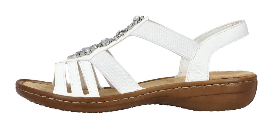 Rieker Riemchensandale, Sommerschuh, Sandalette, Keilabsatz, mit Schmucksteinen besetzt