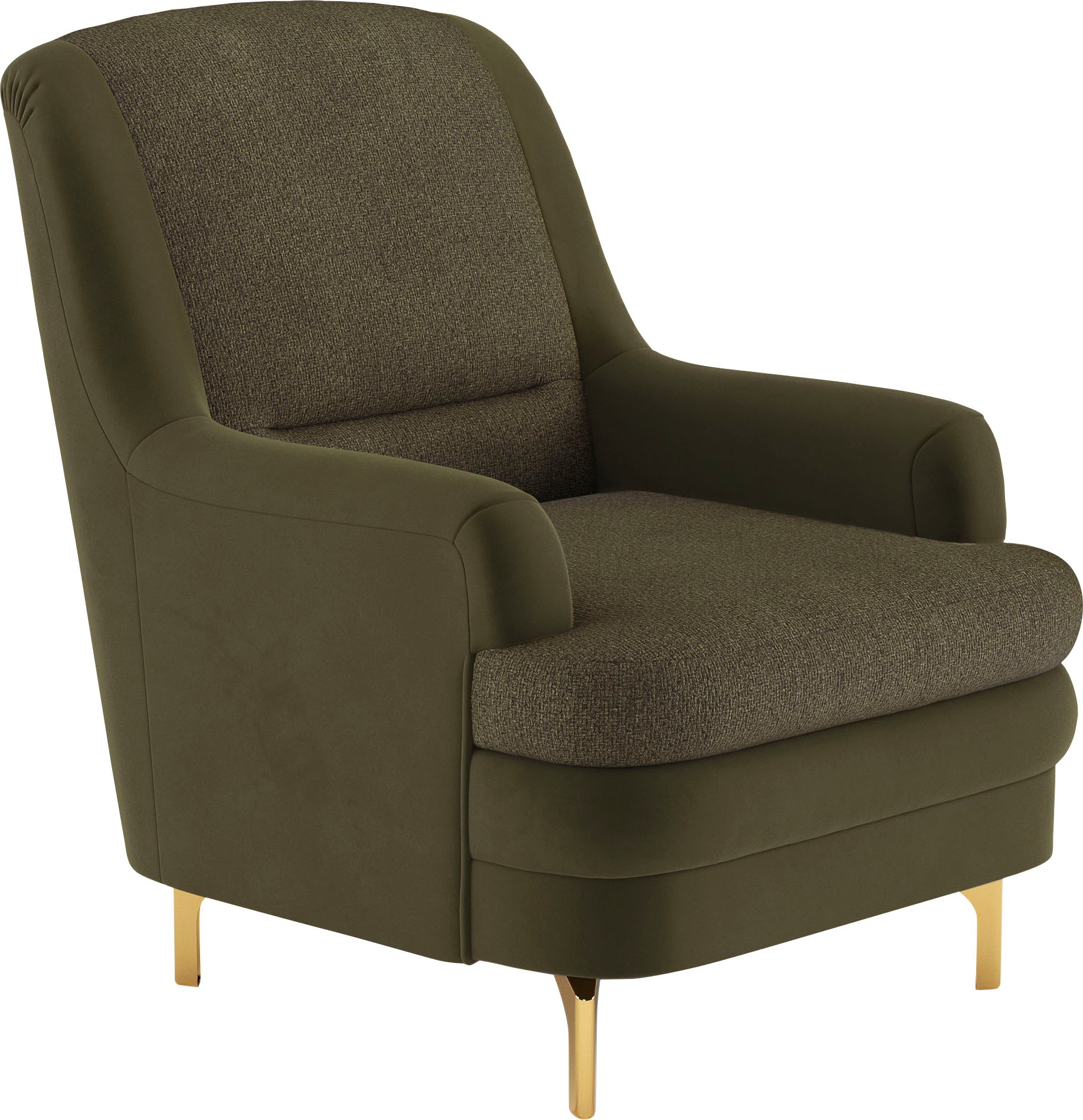 sit&more Sessel »Orient«, inkl. 1 Zierkissen mit Strass-Stein, goldfabene Metallfüße