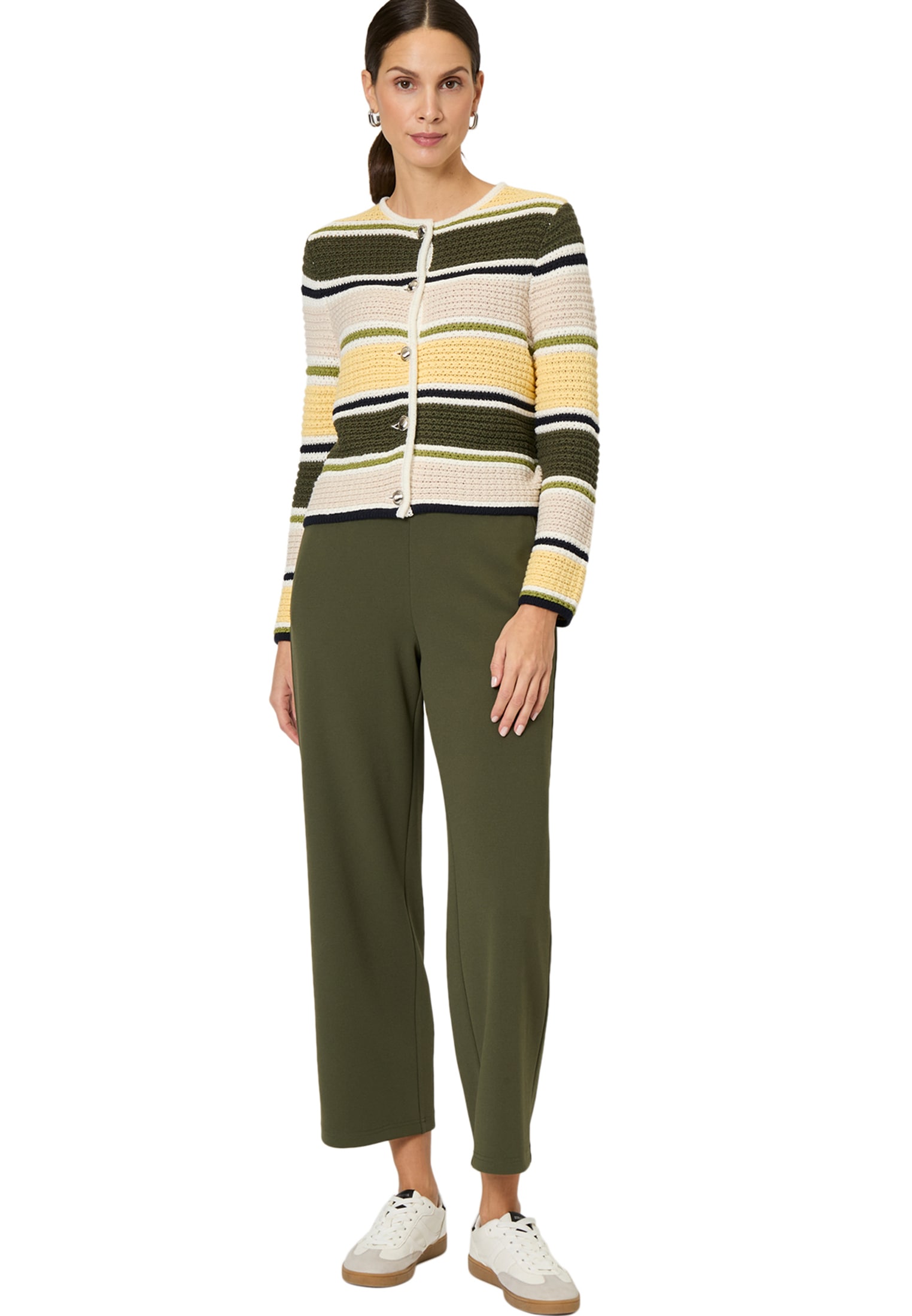 Zero Strickjacke »Strickjacke gestreift mit Knopfleiste«