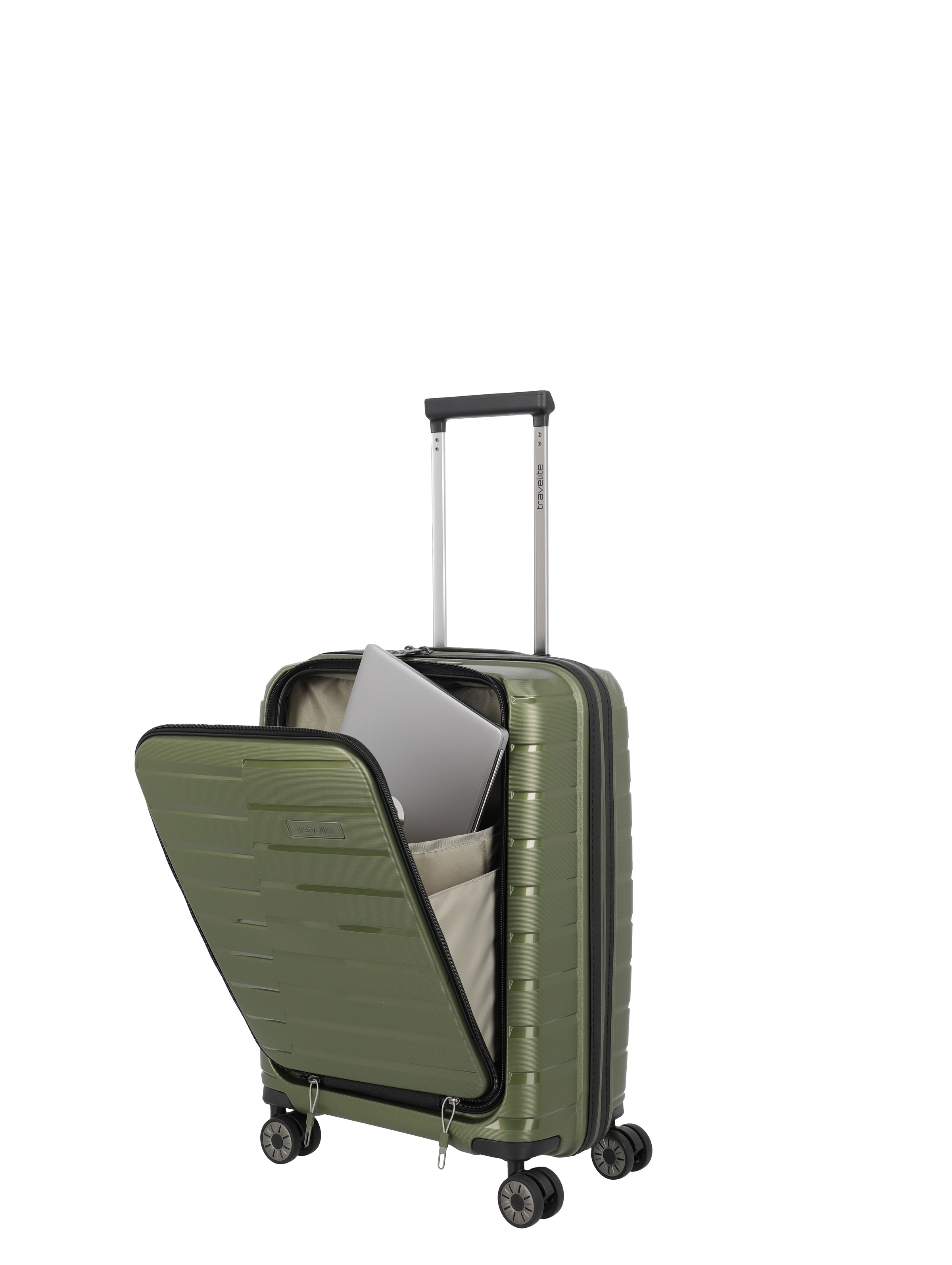 travelite Trolley »AIR BASE Reisekoffer Hartschale« 43 l 4 Rollen kratzresistenter Oberfläche und cleverer Innenaufteilung