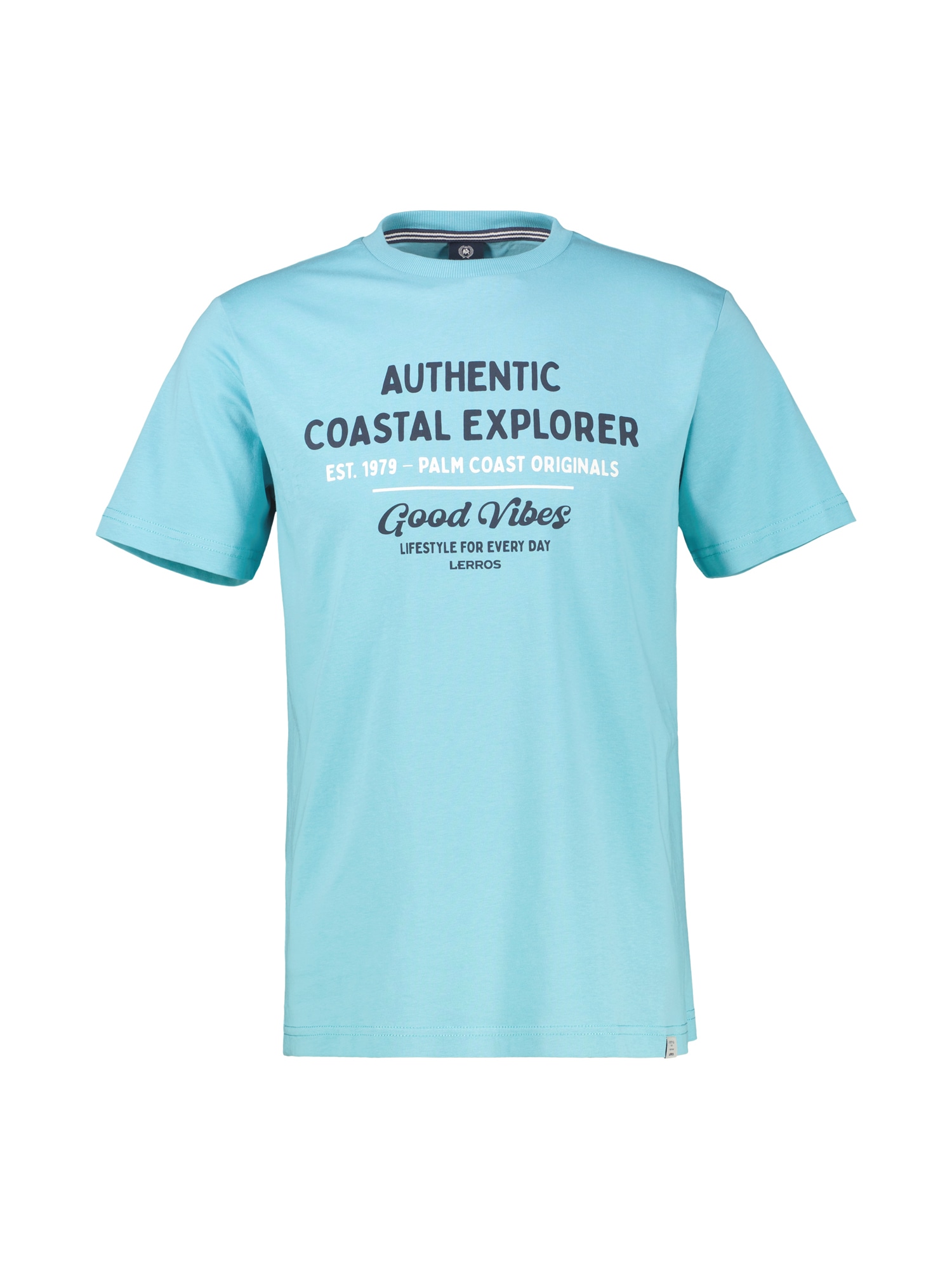 LERROS T-Shirt »T-Shirt mit O-Neck aus softer Baumwolle mit Summervibe-Print«