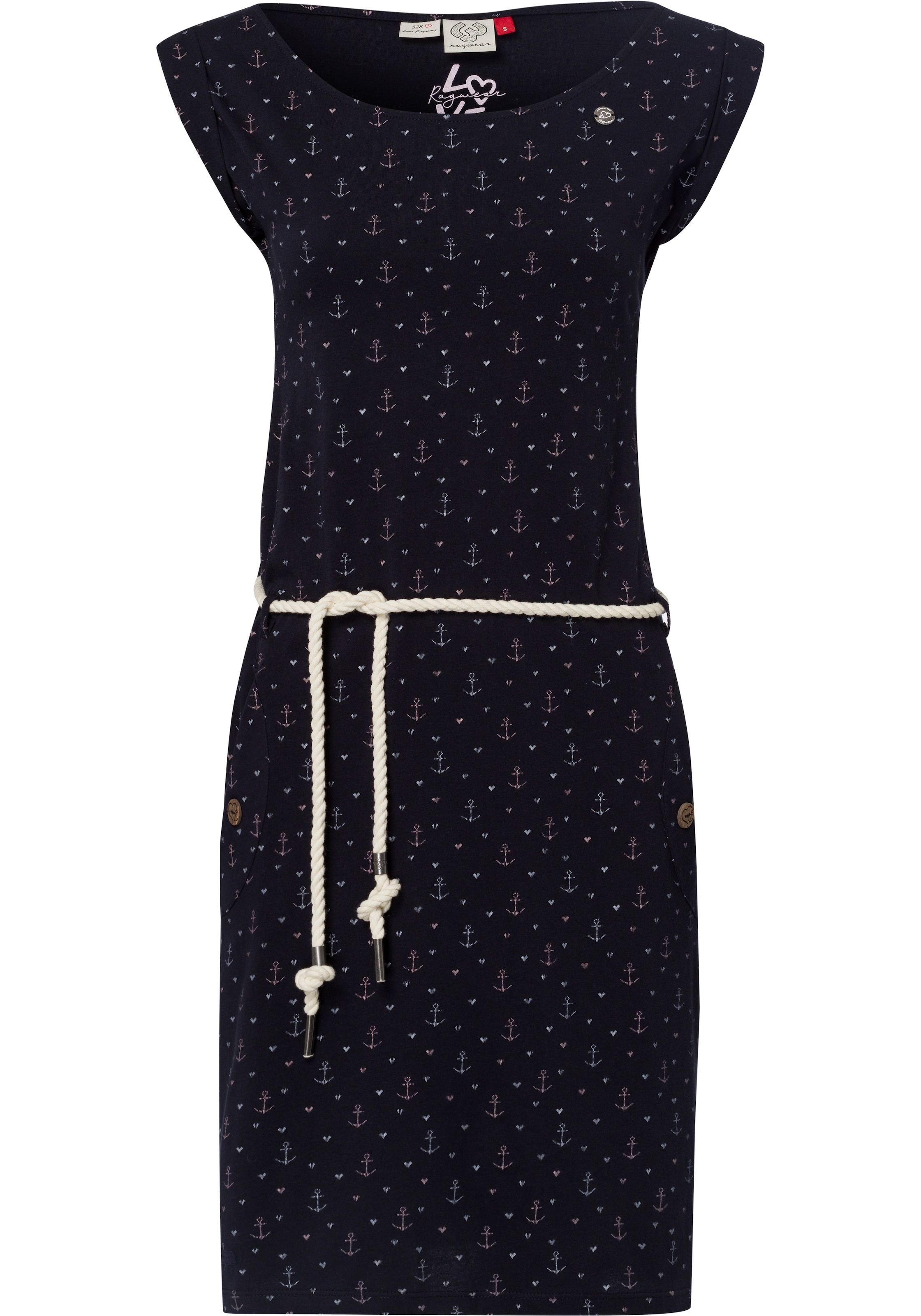 Ragwear Jerseykleid »TAGG MARINA«, (2 tlg., mit Bindegürtel), mit Allover  Anker-Muster bestellen bei OTTO