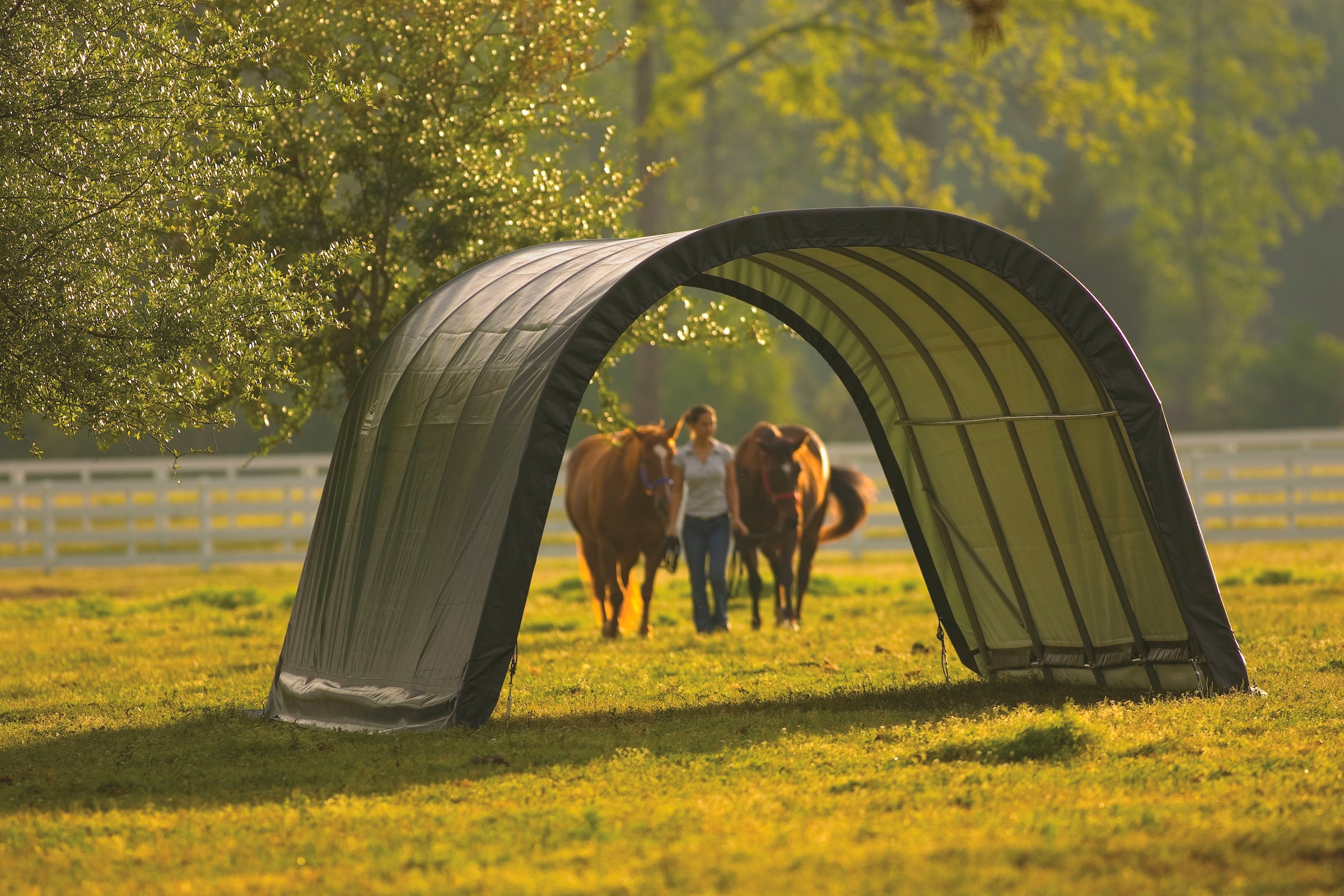 ShelterLogic Foliengerätehaus »Weidezelt«, 22,57m², Grün