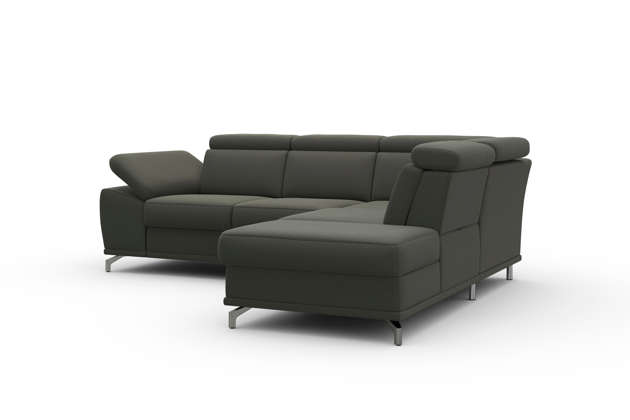 sit&more Ecksofa »Cabrio L-Form, mit Sitztiefenverstellung, Arm- und Kopfteilverstellung«, 3 Nierenkissen, Federkern, optional Bettfunktion und Stauraum