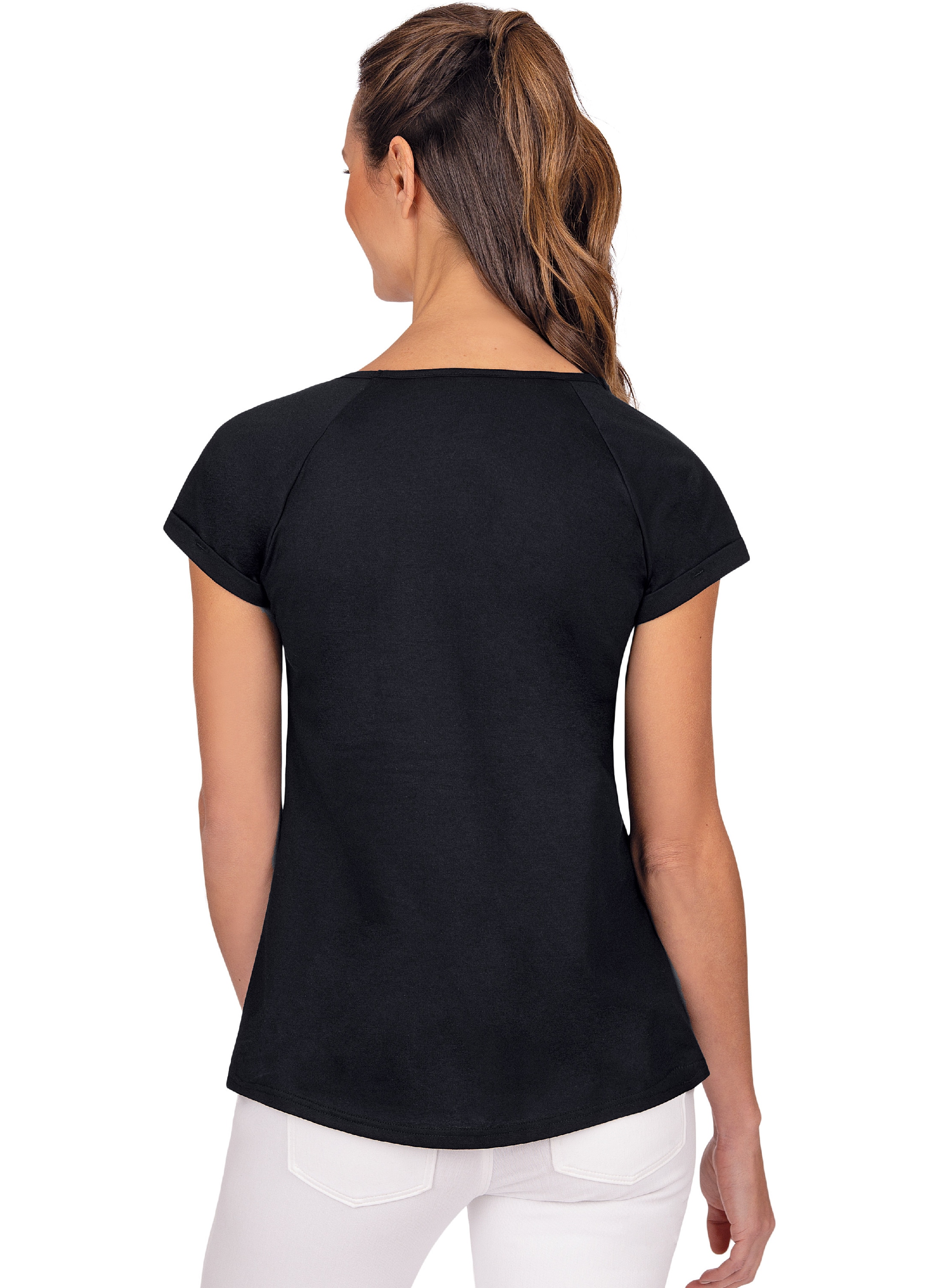 Trigema Kurzarmshirt, mit Strass und Vogelmotiv