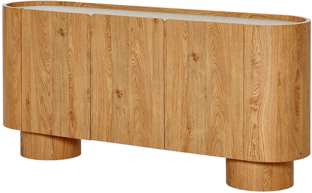 Jahnke Sideboard »CIRCO SB 160« 1 Stk. tlg. Sideboard, 3-türig, gerundetes Design, Marmor-Look, Breite 160 cm