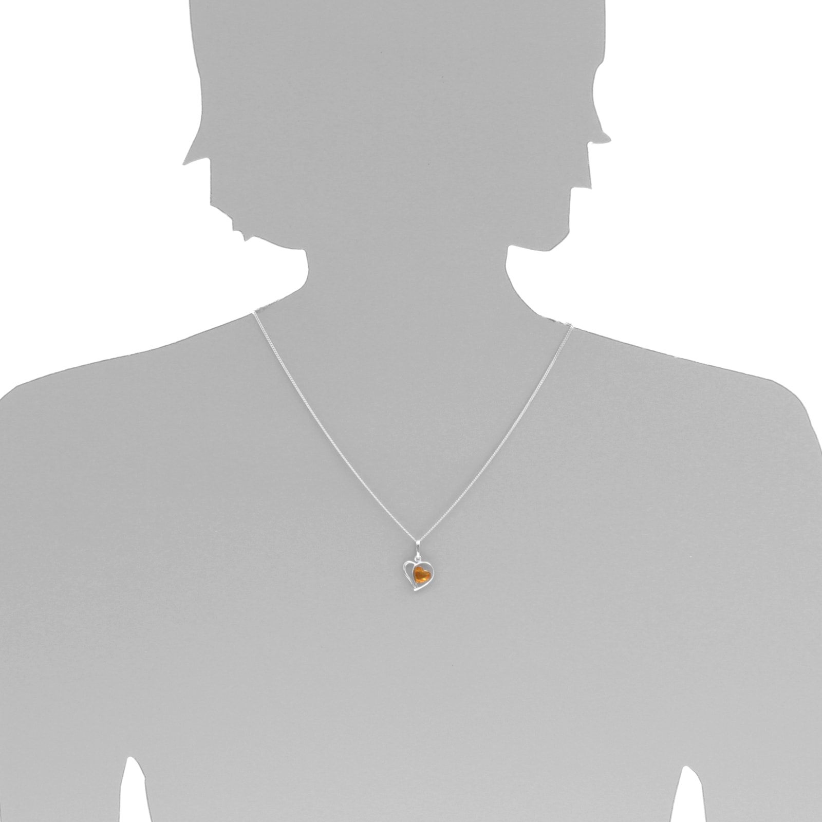 OSTSEE-SCHMUCK Kettenanhänger »- Herz - Silber 925/000 - Bernstein«