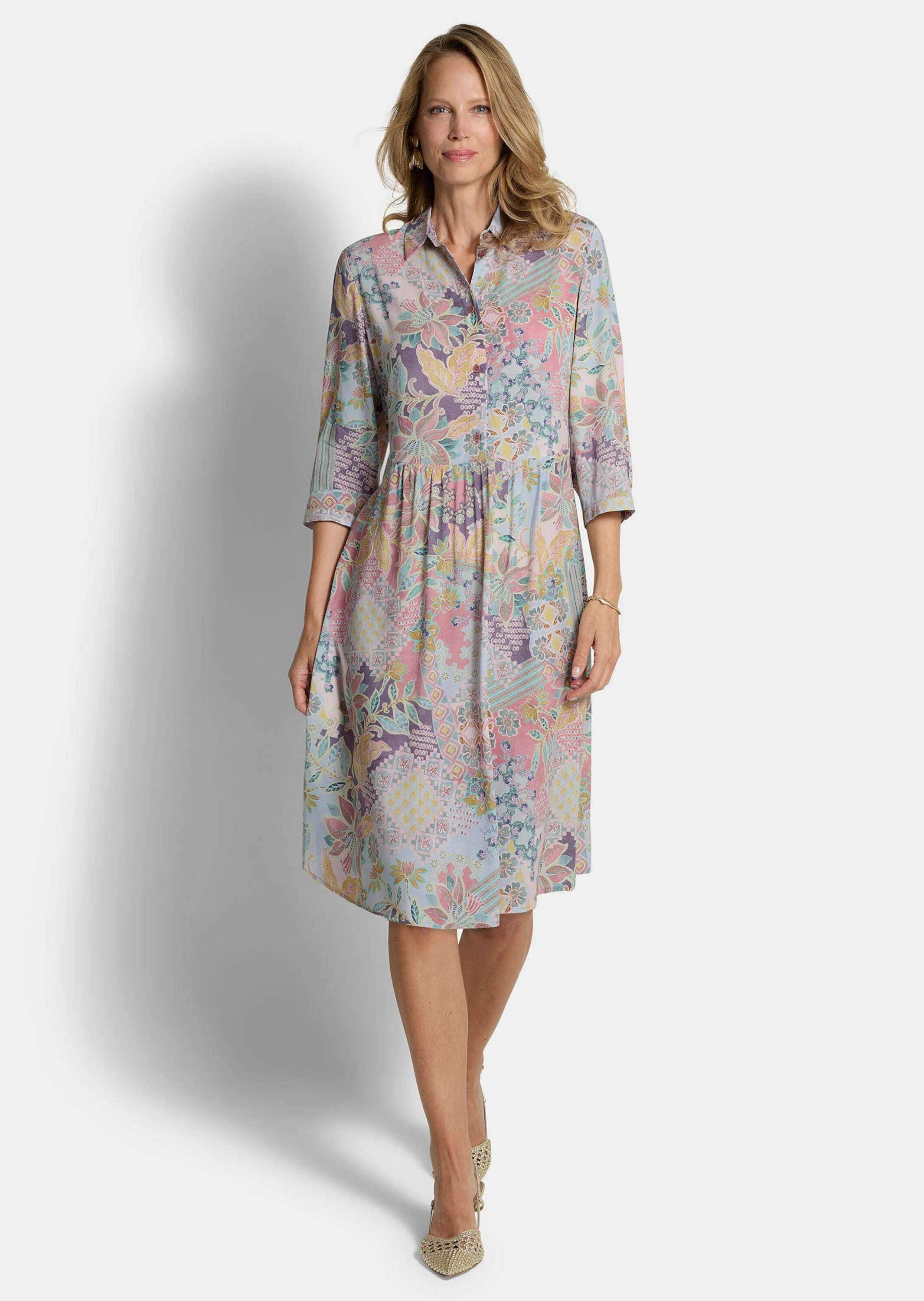 GOLDNER Sommerkleid »Kurzgröße Hemdblusenkleid aus reiner Viskose«