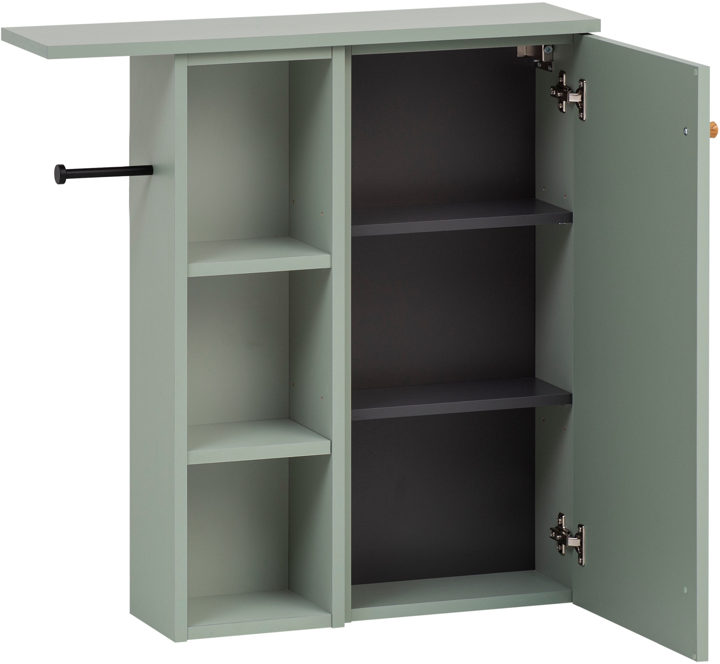 Schildmeyer Seitenschrank »Bjarne, Breite 70 cm, Griff aus Massivholz«, Regalfach links oder rechts montierbar