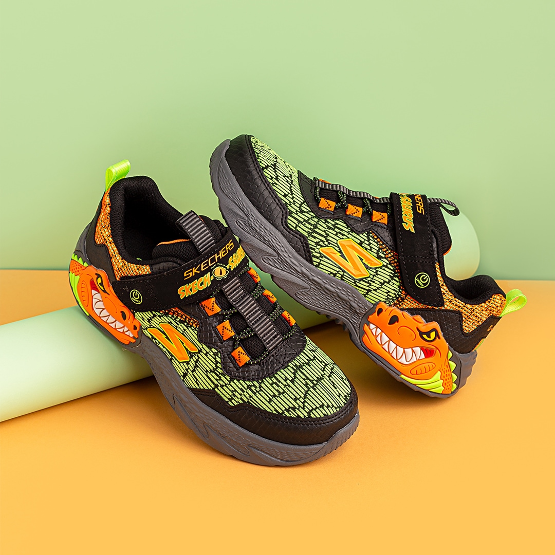 Skechers Sneaker »DINO-LIGHTS-«, Freizeitschuh mit Blinkfunktion, Größenschablone zum Download