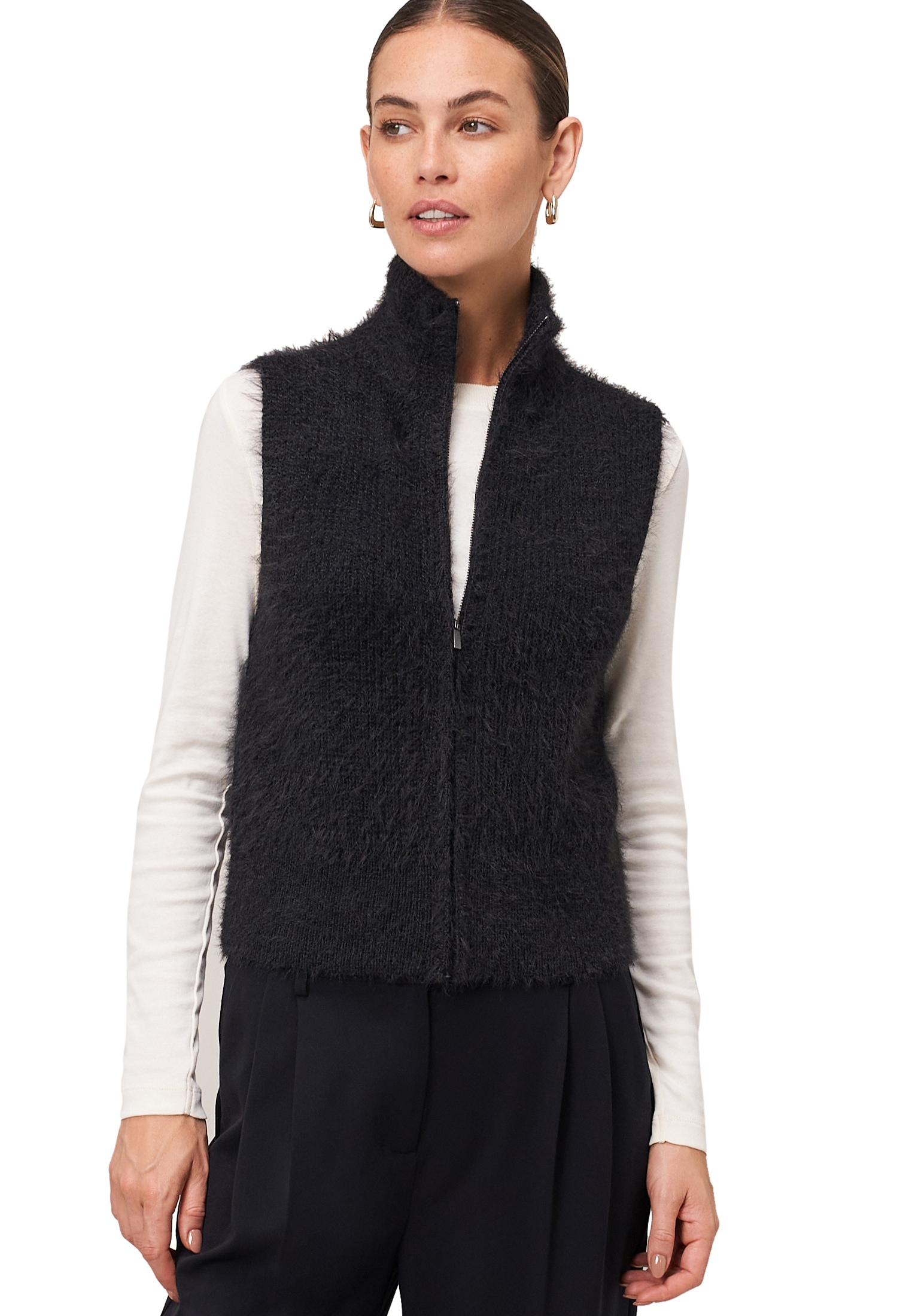 Zero Strickjacke »Strickweste mit Reißverschluss«