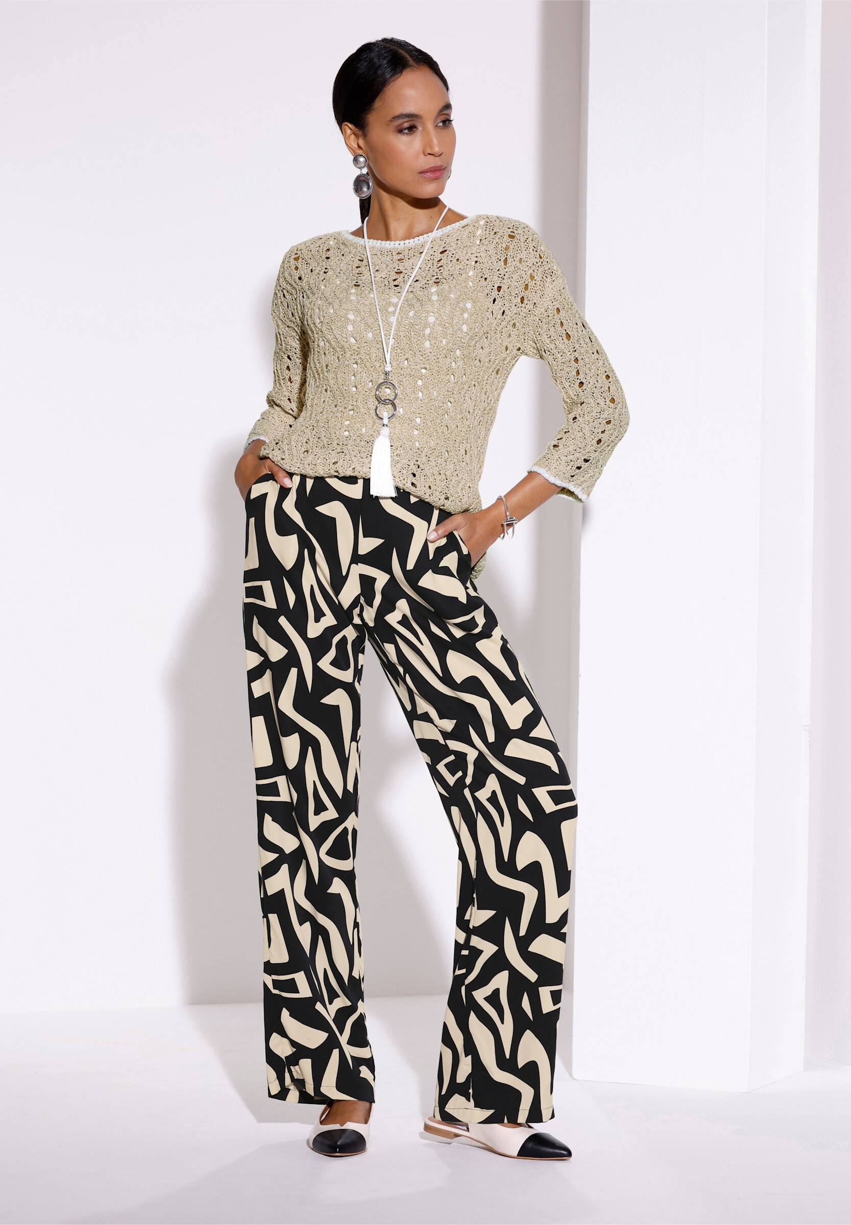 creation L Schlupfhose »Druckhose Schlupfhose mit seitlichen Taschen«