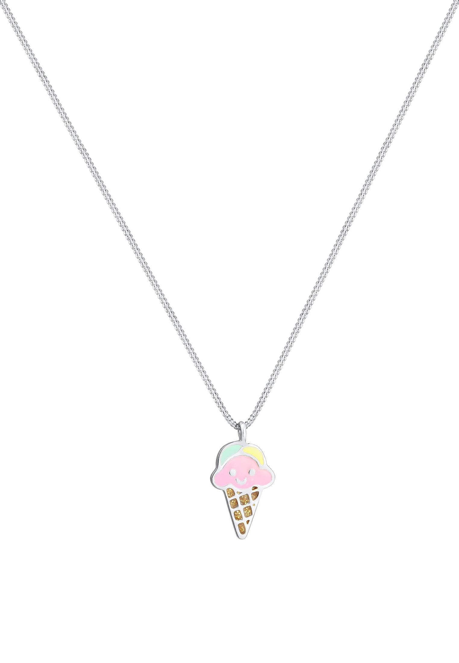 Elli Kette ohne Anhänger »Halskette Kinder Eis Sweet Emaille 925 Silber«