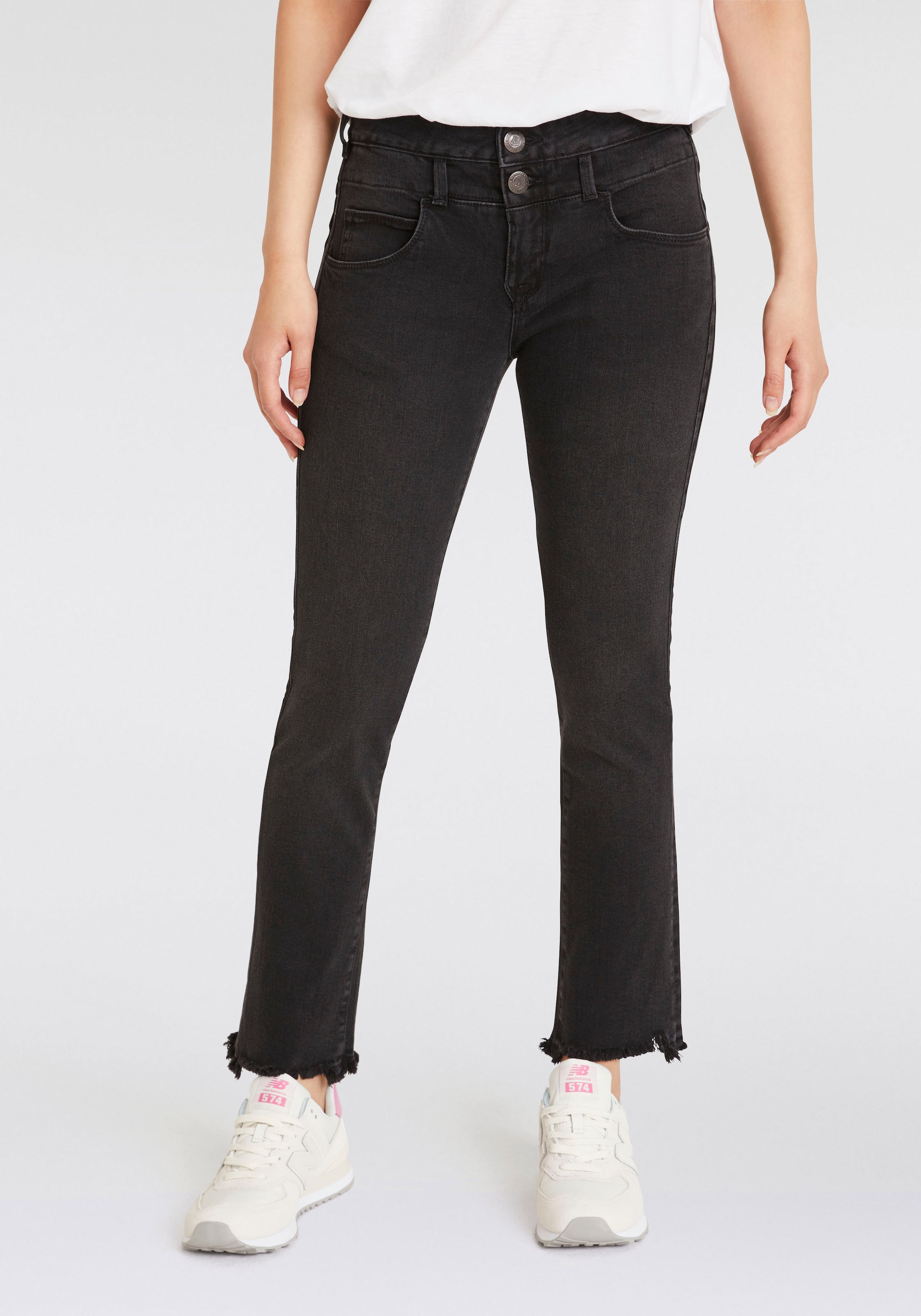 Bootcut-Jeans »Baby Cropped Recycled Denim Black Stretch«