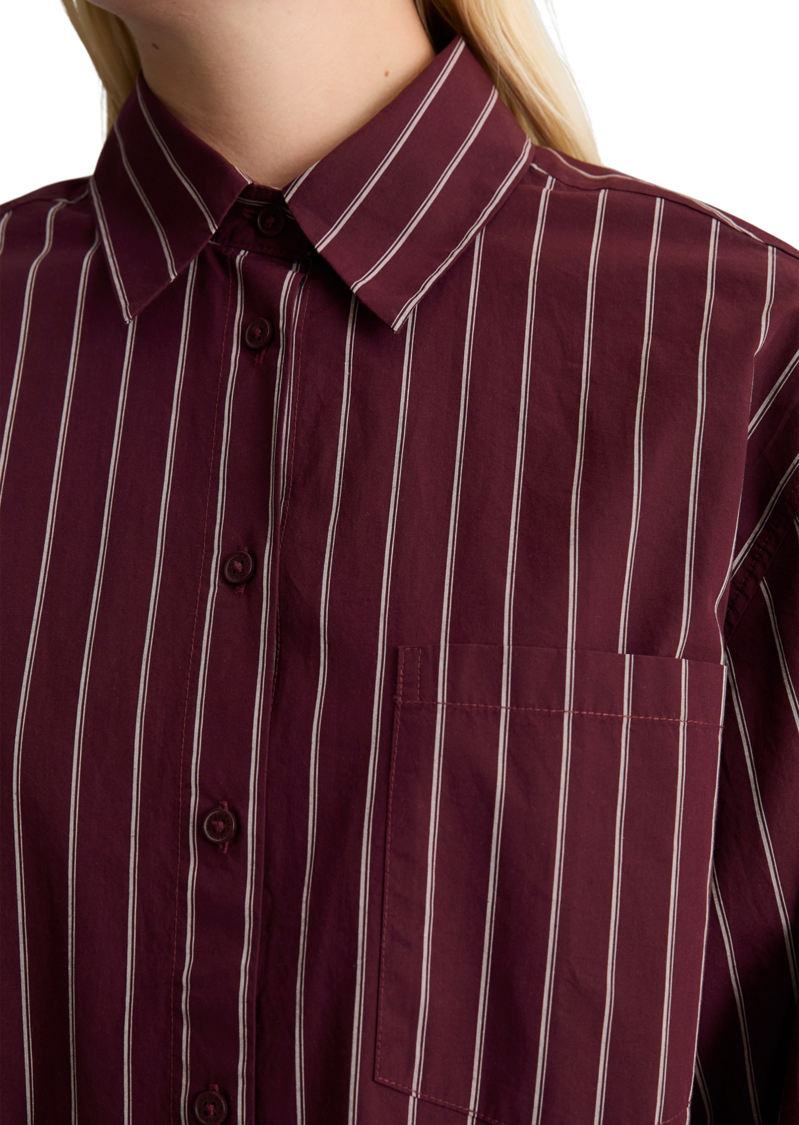 Marc O'Polo DENIM Hemdbluse aus Papertouch-Popeline, Loose Fit
