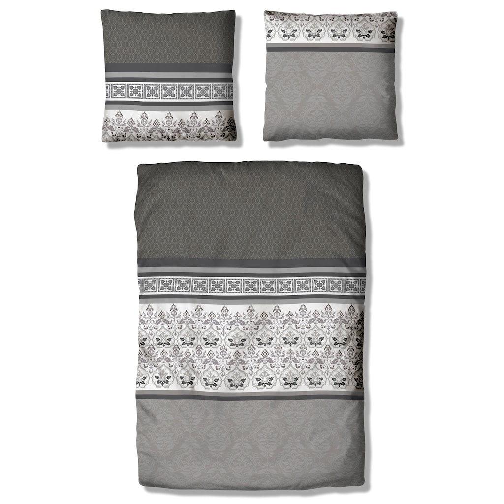 Home affaire Bettwäsche »Cremona in Renforcé, Biber (Flanell) und PolyCotton Qualität, romantisch, verspielte Ornamente, geeignet im Winter & Sommer, Landhausstil«, (2 tlg.)