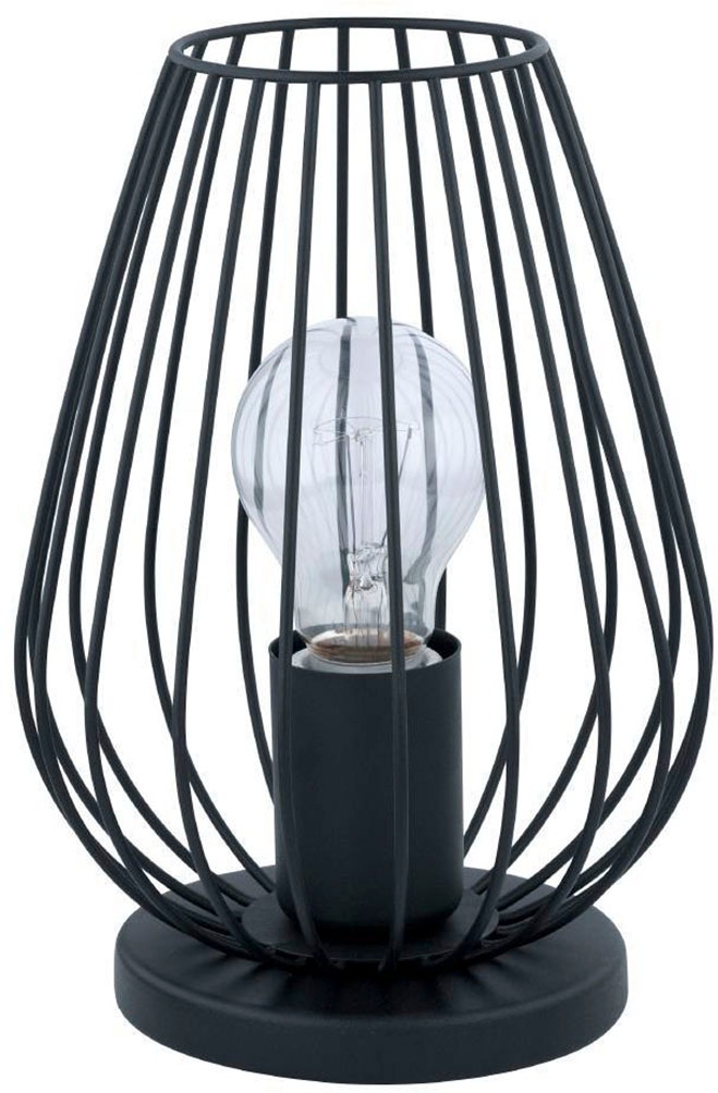 EGLO Tischleuchte »NEWTOWN Tischlampe, schwarz, Stahl, E27, Schalter, Nachttischlampe«, 1 flammig, Leuchtmittel E27 | ohne Leuchtmittel, Schlicht, modern, Vintage, Retro, Wohnzimmer, Schlafzimmer, 23x16x12cm