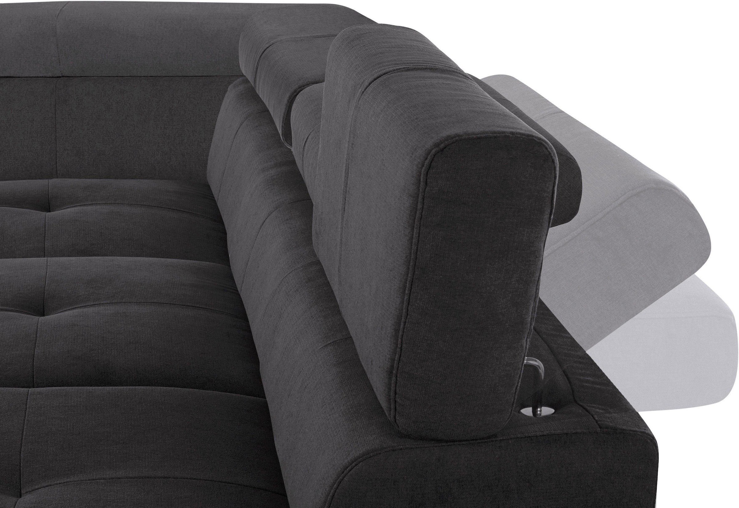 COTTA Polstergarnitur »Enterprise L-Form«, (Set), Set bestehend aus: Ecksofa mit Arm- & Kopfteilverstellung & Hocker