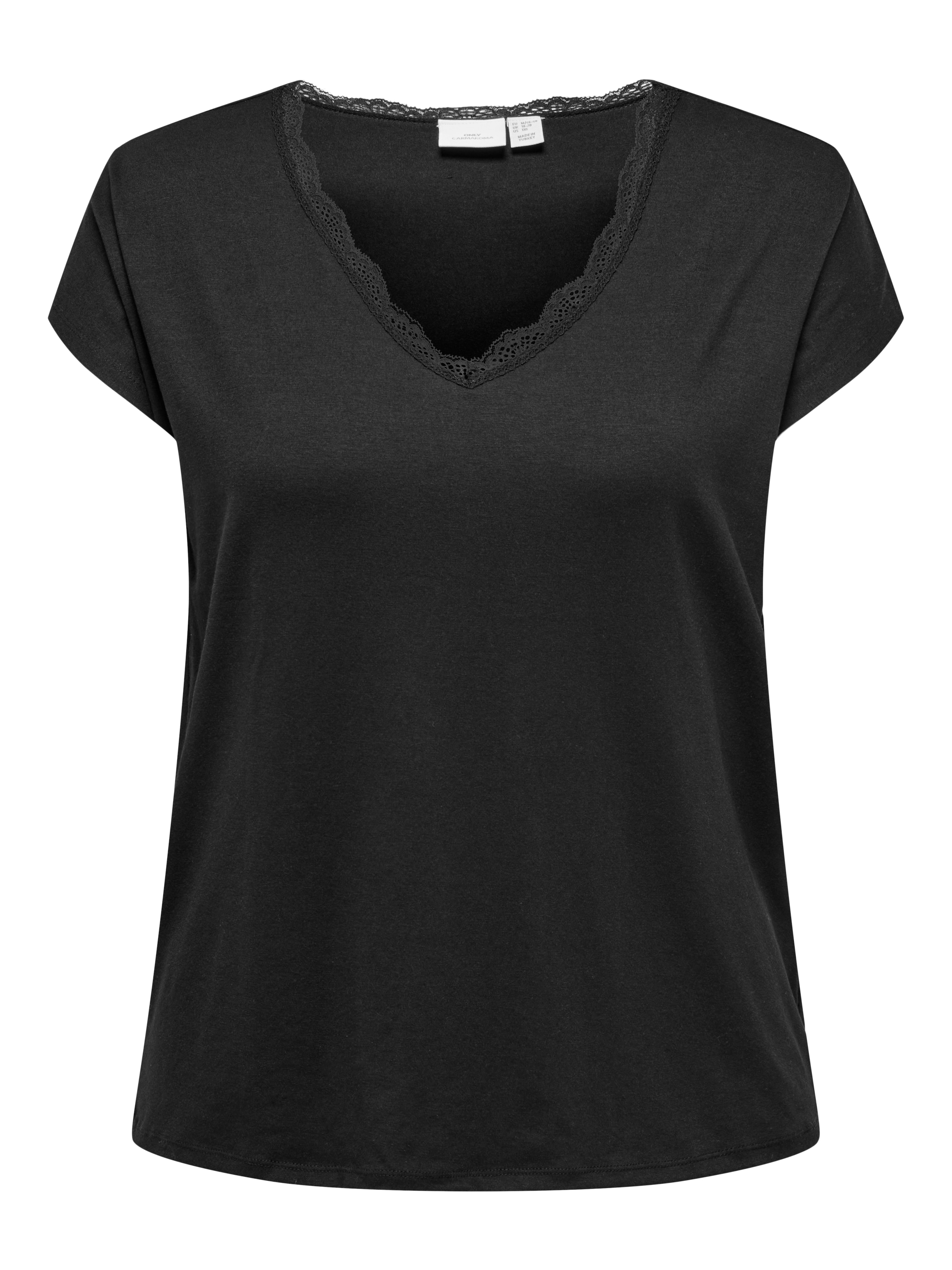 ONLY CARMAKOMA T-Shirt »CARMOSTER S/S LACE V-NECK TOP JRS«