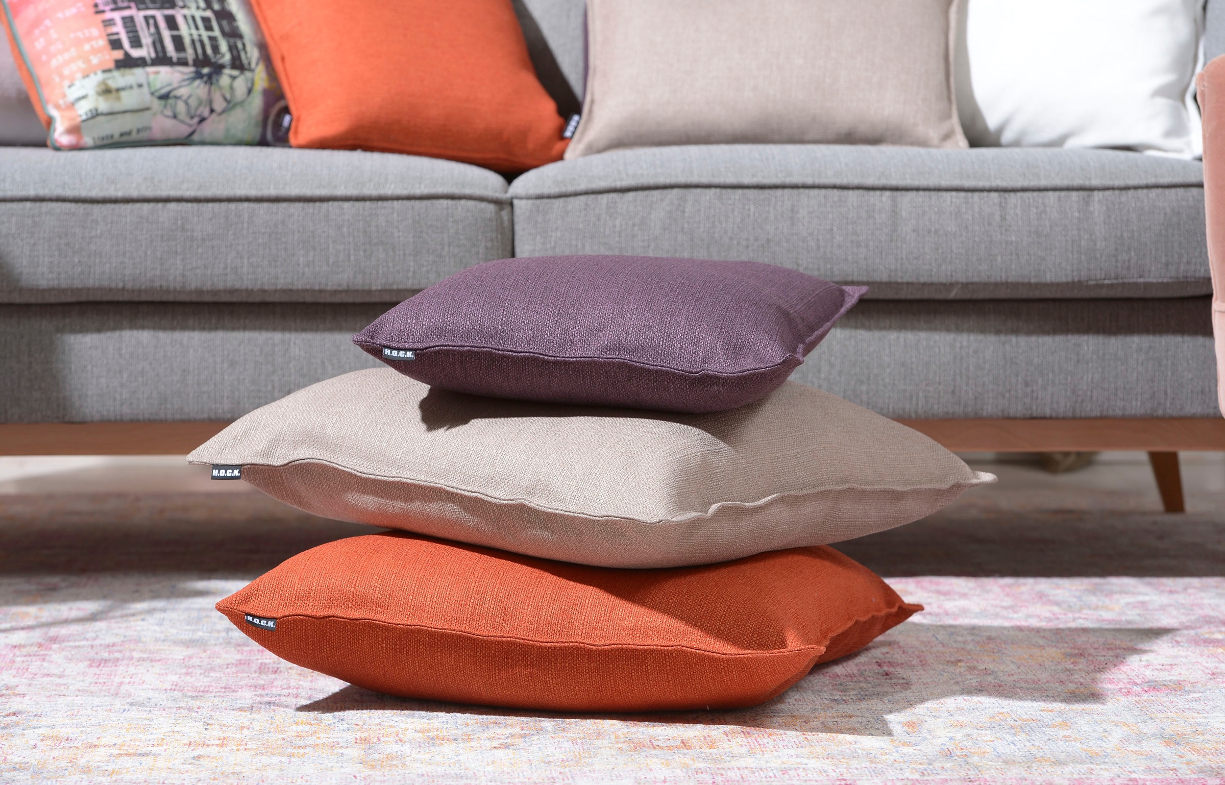 H.O.C.K. Dekokissen »Mali« einfarbig, Kissenhülle mit Füllung, 1 Stück