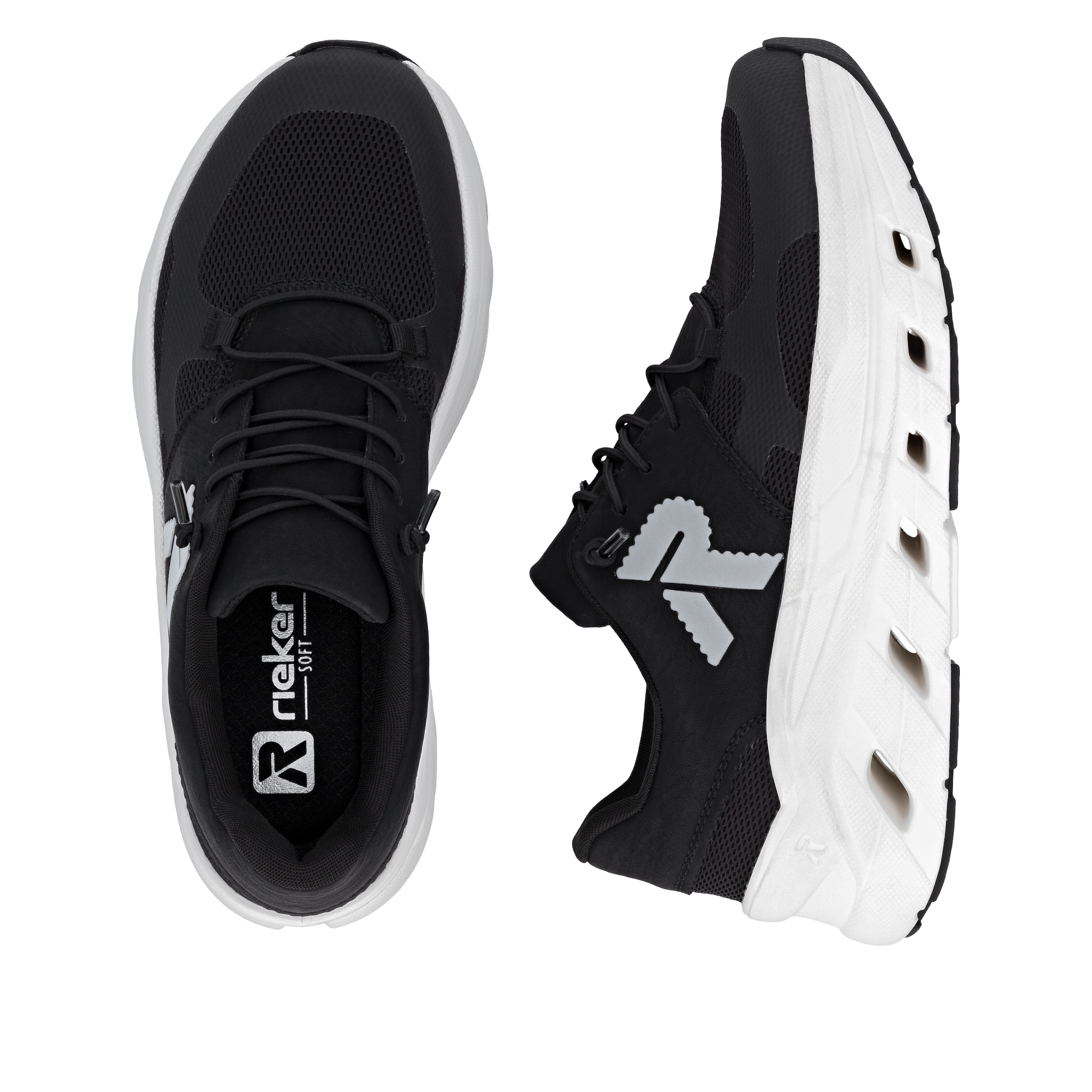 RIEKER Sport Plateausneaker, Slip-on Sneaker, Halbschuh, Freizeitsneaker mit MemoSoft-Innensohle