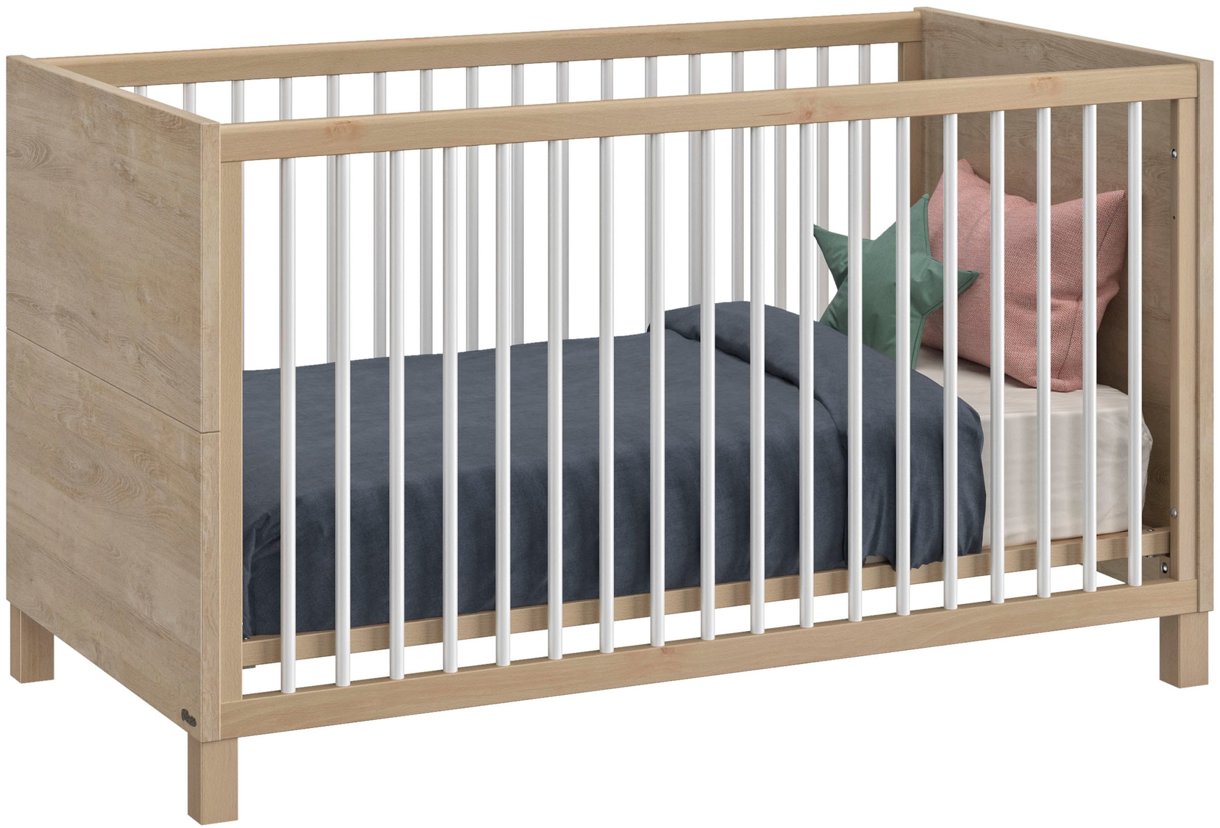 Gami Babybett »Babybett Achille«, Zum „Little Bed“ umbaubar mit 140 cm Umbauseiten (optional).