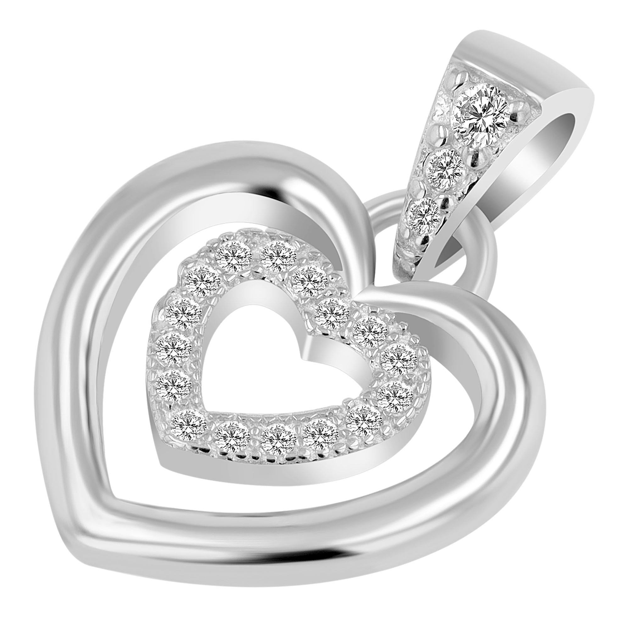Adelia´s Herzanhänger »Damen Anhänger ¿ Herz Herzanhänger aus 925 Silber mit Zirkonia«