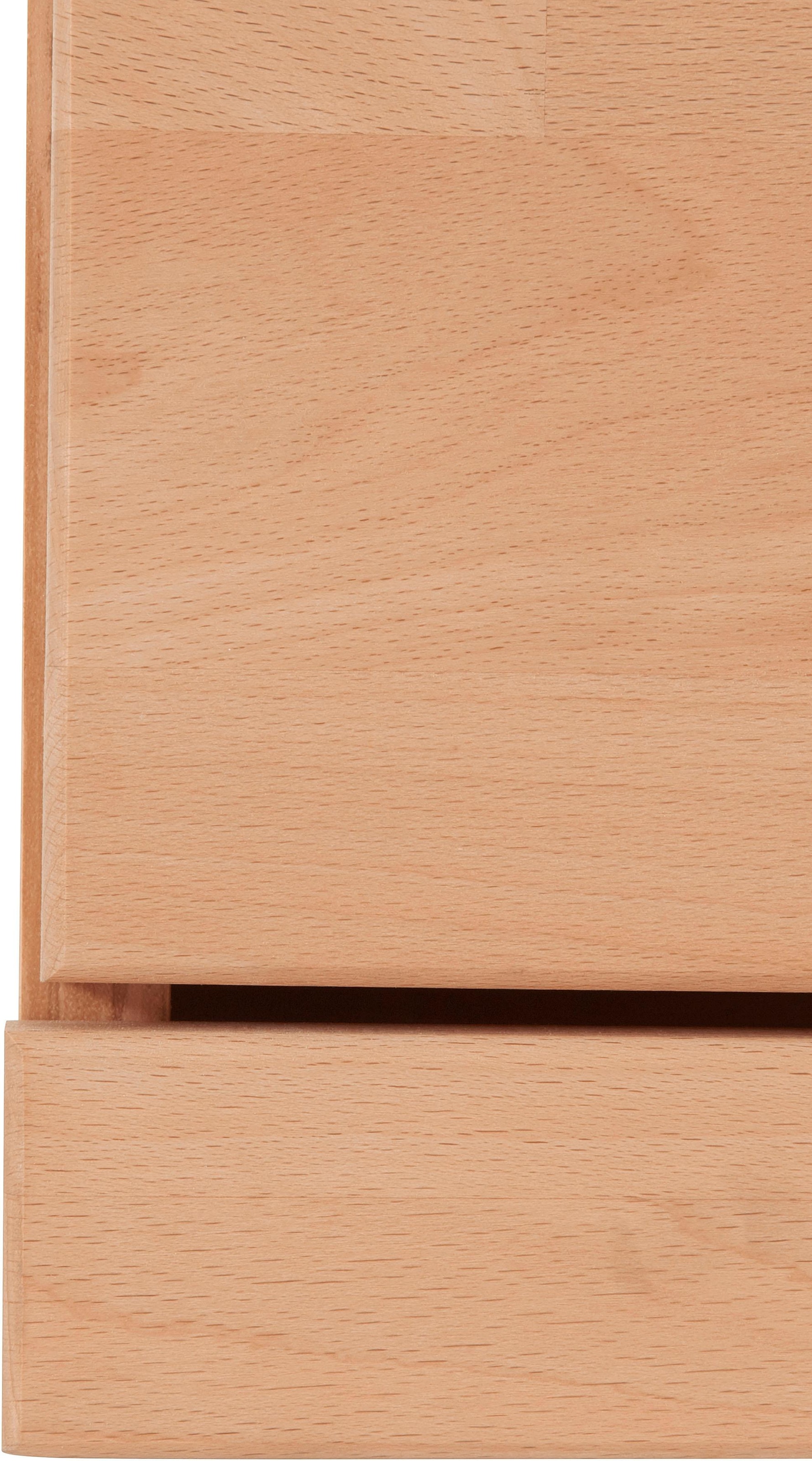 Home affaire Highboard »Ribe,120cm breit,112cm hoch,Oberplatte massiv,12 Fächer«, Holz massiv, Holzwerkstoff, Metall Griffe,2Türen mit Glaseinsatz