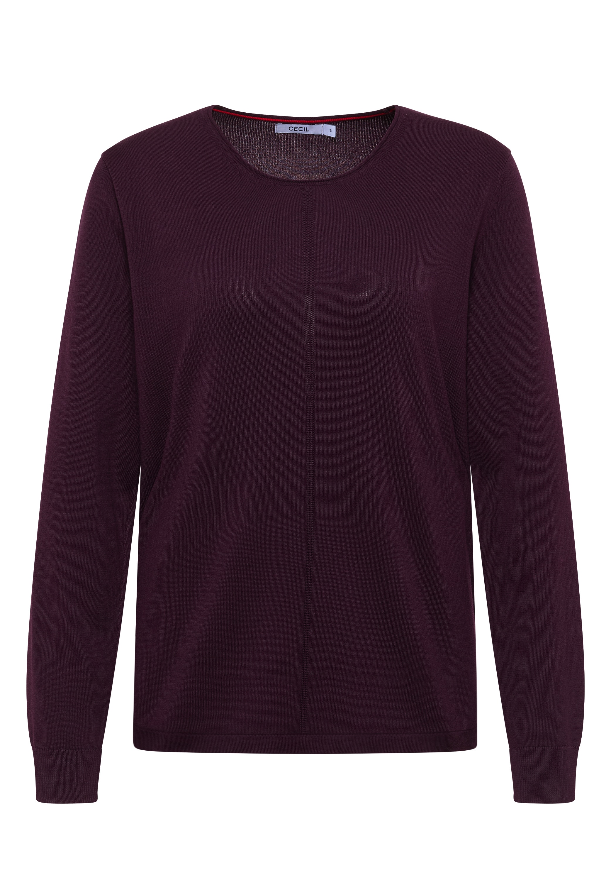 Cecil Strickpullover Baumwoll-Viskosemix, Feinstrick, unifarben