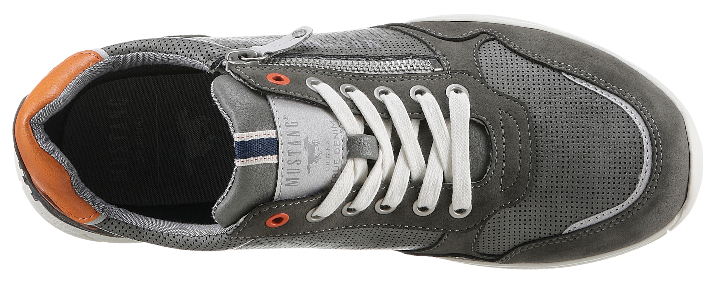 Mustang Shoes Sneaker, mit seitlichem Reißverschluss, Freizeitschuh, Halbschuh, Schnürschuh