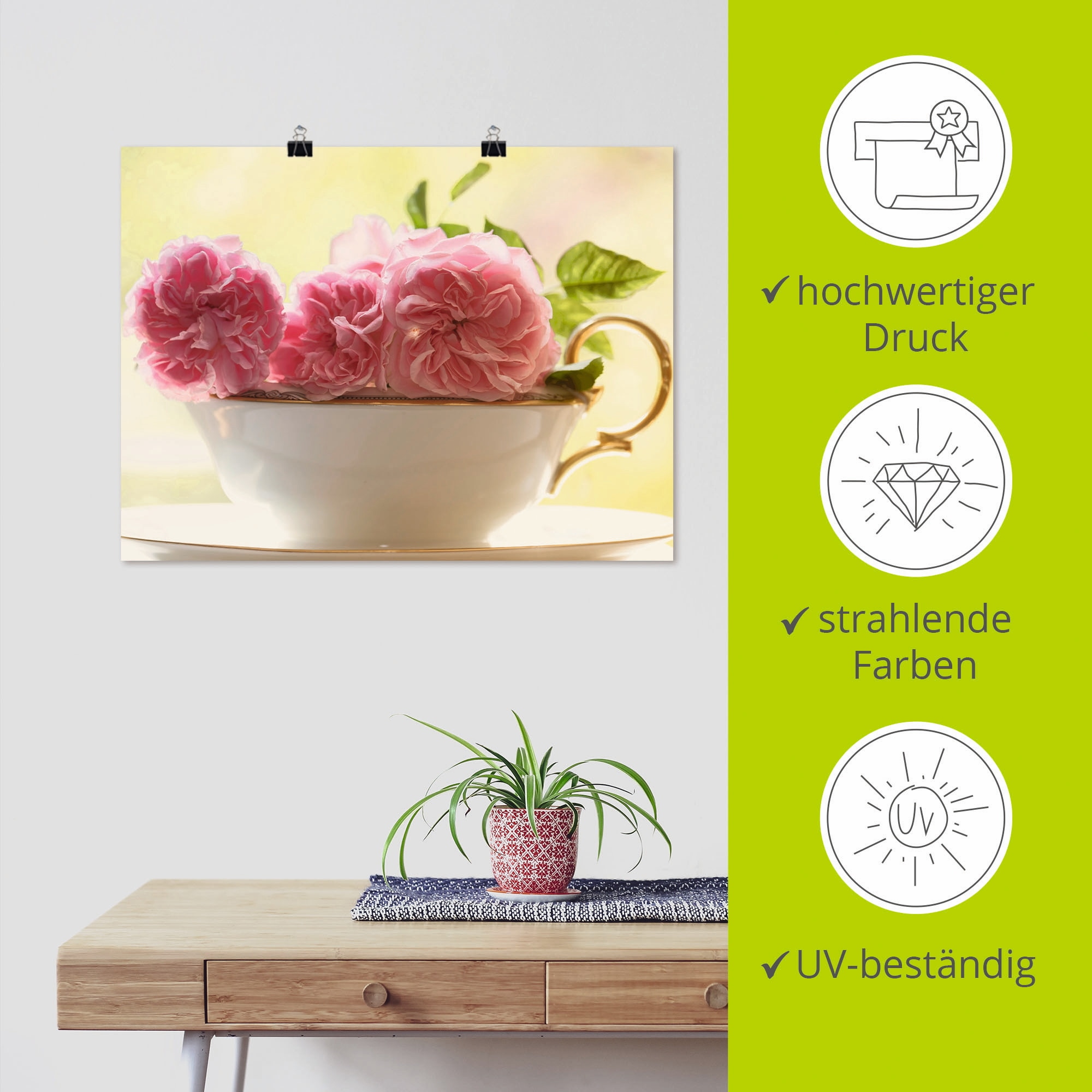 Artland Wandbild »Vintage Rosen« 1 Stk. tlg. als Leinwandbild, Poster, Wandaufkleber in verschied. Größen