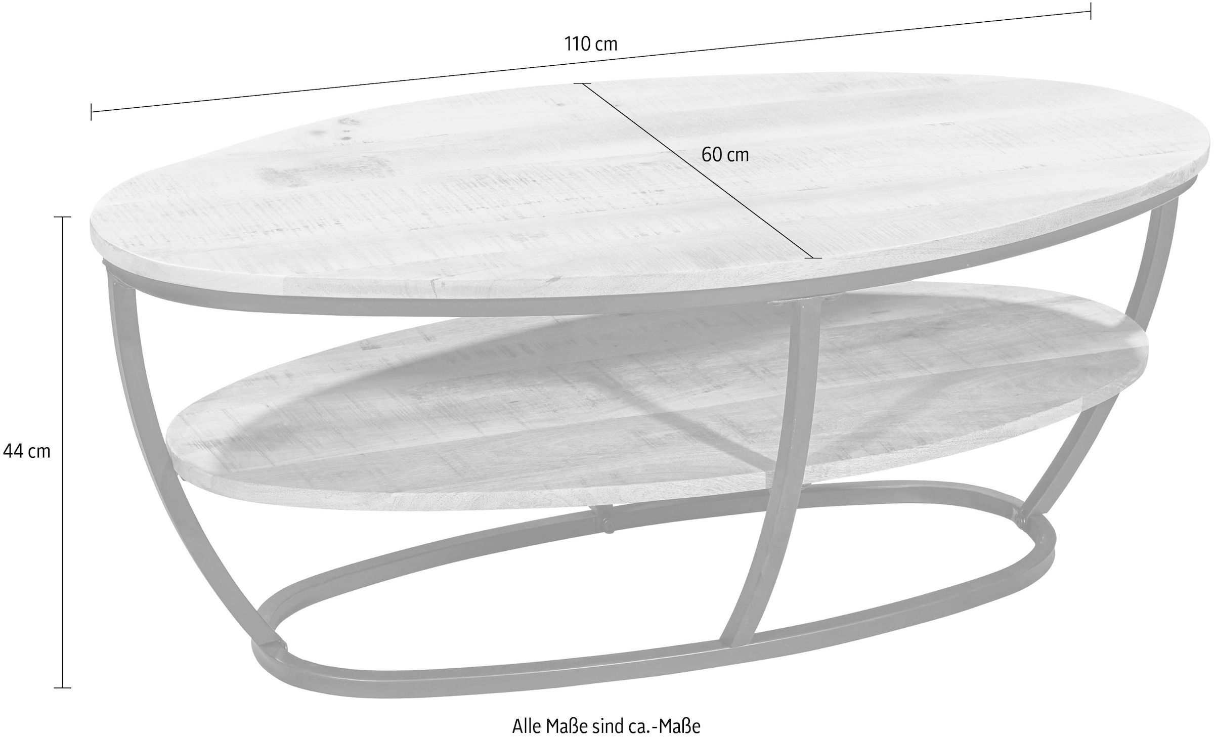 Stolkom Couchtisch »Jambi 2 B/H/T 110x44x60 cm« 1 Stk. tlg. Mangoholz, Oberfläche uneben