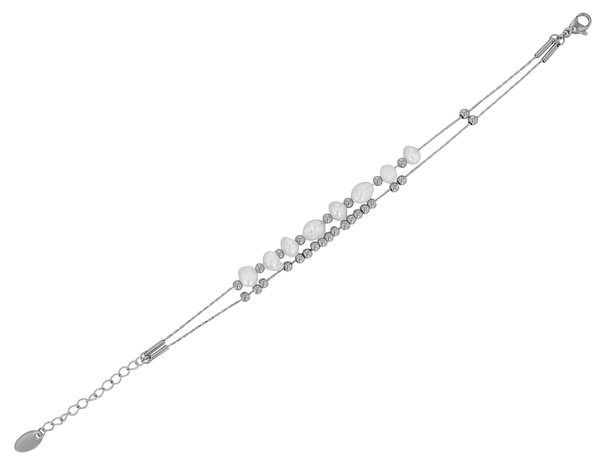 Adelia´s Armband »Damen Armband aus Edelstahl mit Süßwasserperle 17+5 cm«