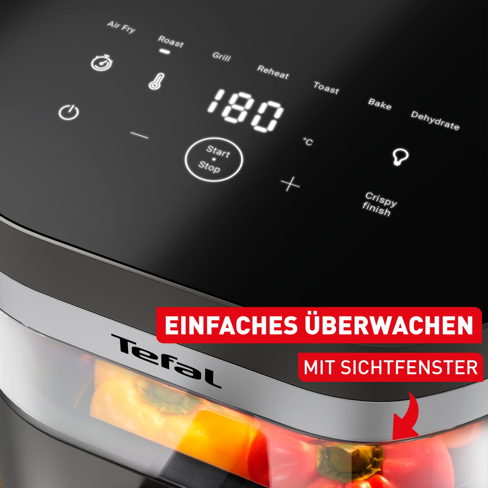 Tefal Heißluftfritteuse »Easy Fry Infrared, ideal für 6-8 Personen, Infrarot-Technologie« 2020 W 8 Programme, Sichtfenster, doppelte Heizelemente, EY832H