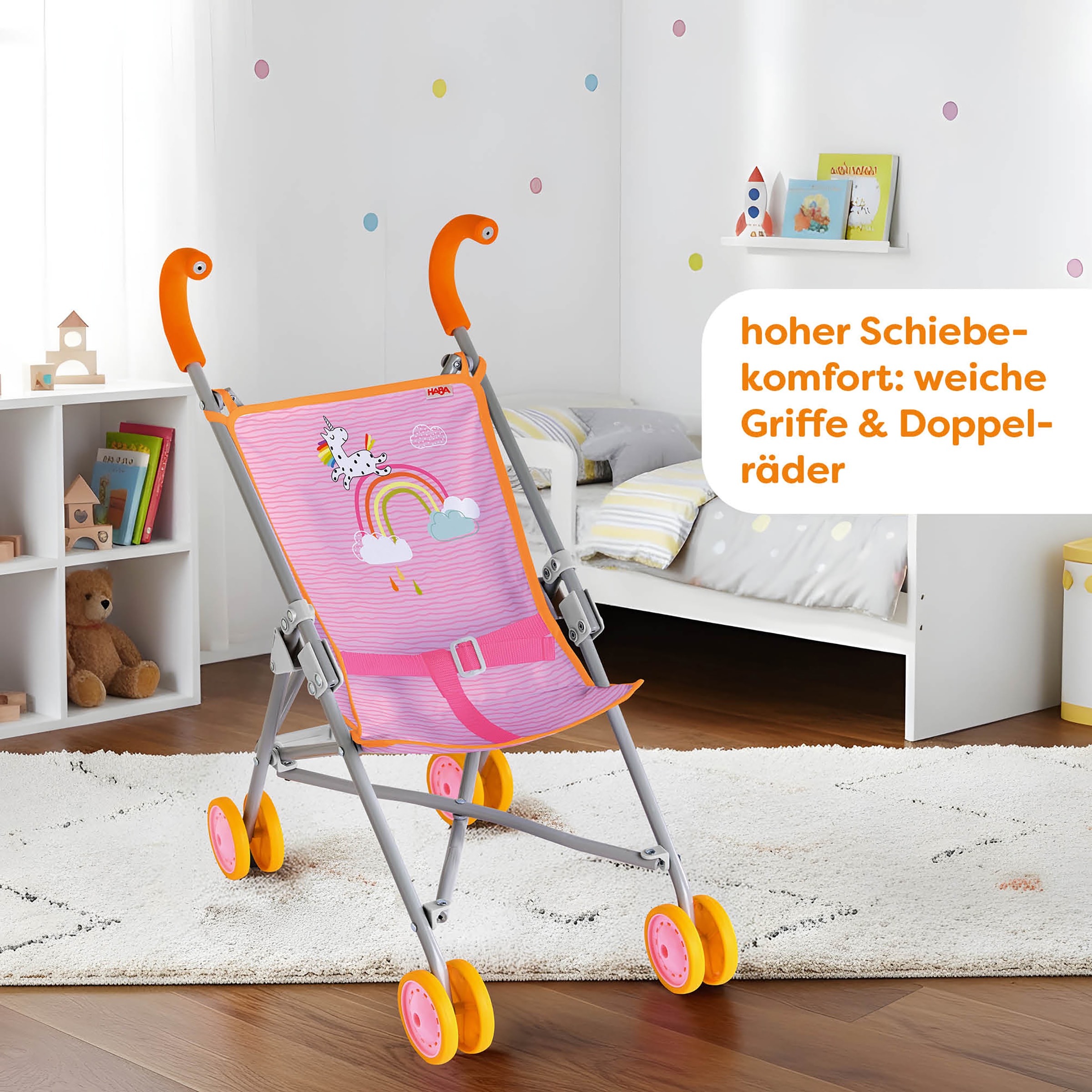 Haba Puppenbuggy »Regenbogen, rosa«