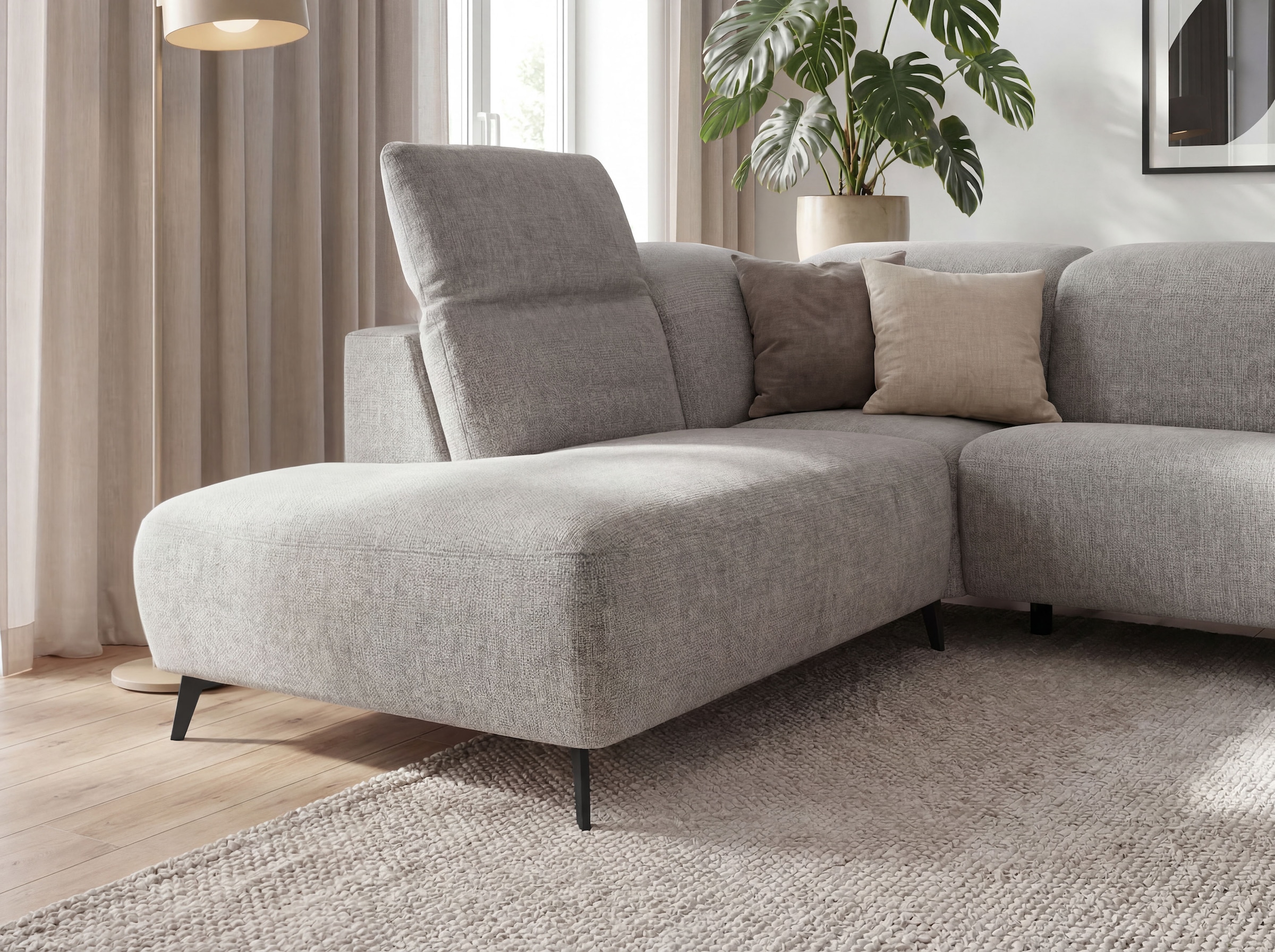 Musterring Ecksofa »MR 370, intelligenter Komfort im modernen Design« Optionale Relaxfunktion, flexible Kopfteile & klappbare Armlehnen