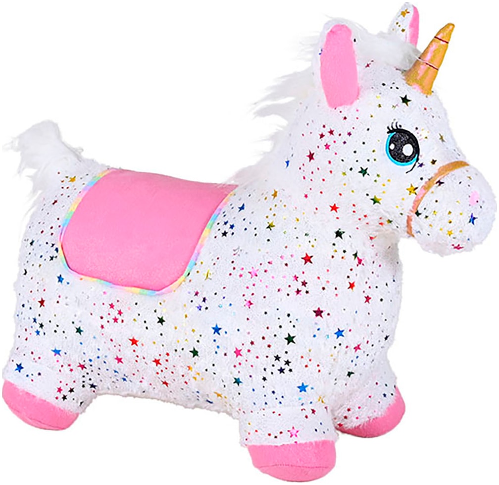 Knorrtoys® Hüpftier »Einhorn bunt«, inkl. Luftpumpe, mit Kuschelbezug