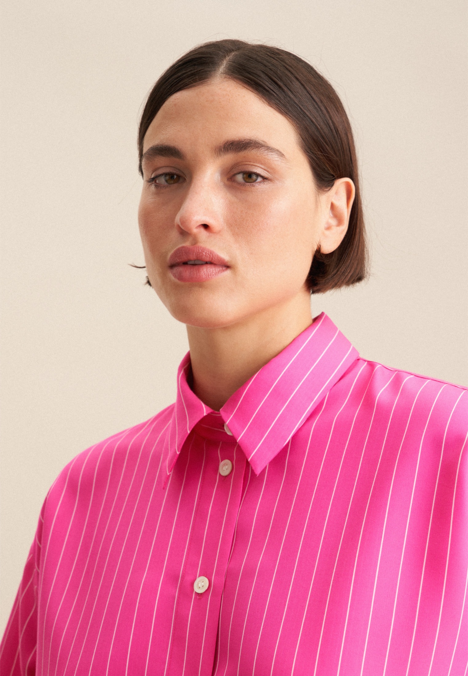 seidensticker Longbluse »Schwarze Rose«, Langarm Kragen Streifen