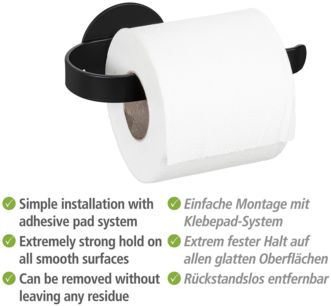 WENKO Toilettenpapierhalter »Turbo-Loc® Modell Bivio«, aus Aluminium, Befestigen ohne Bohren