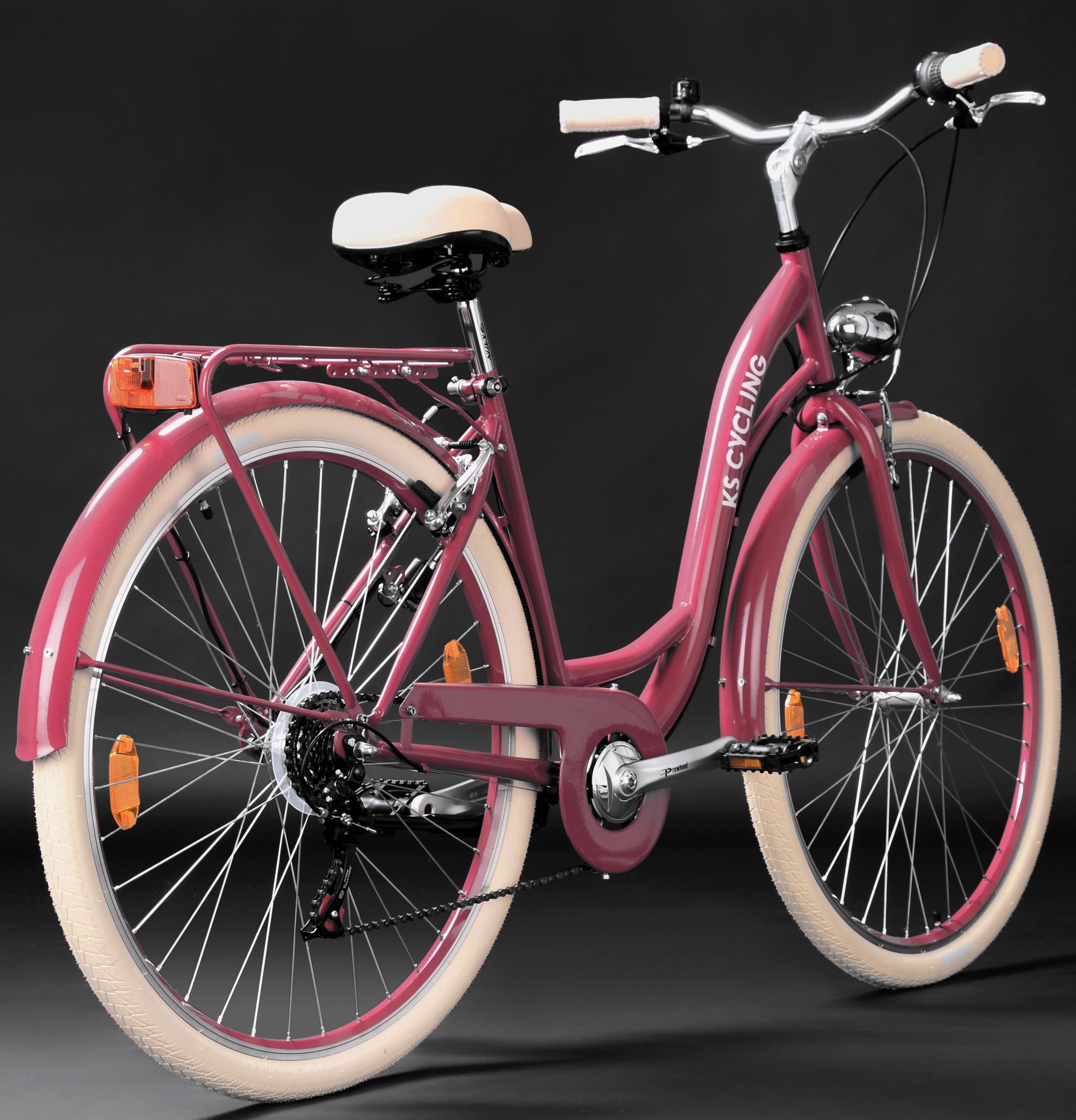 KS Cycling Cityrad »Balloon« 6 Gang Shimano Tourney RD-TZ 50 Schaltwerk Kettenschaltung für Herren, Kettenschaltung