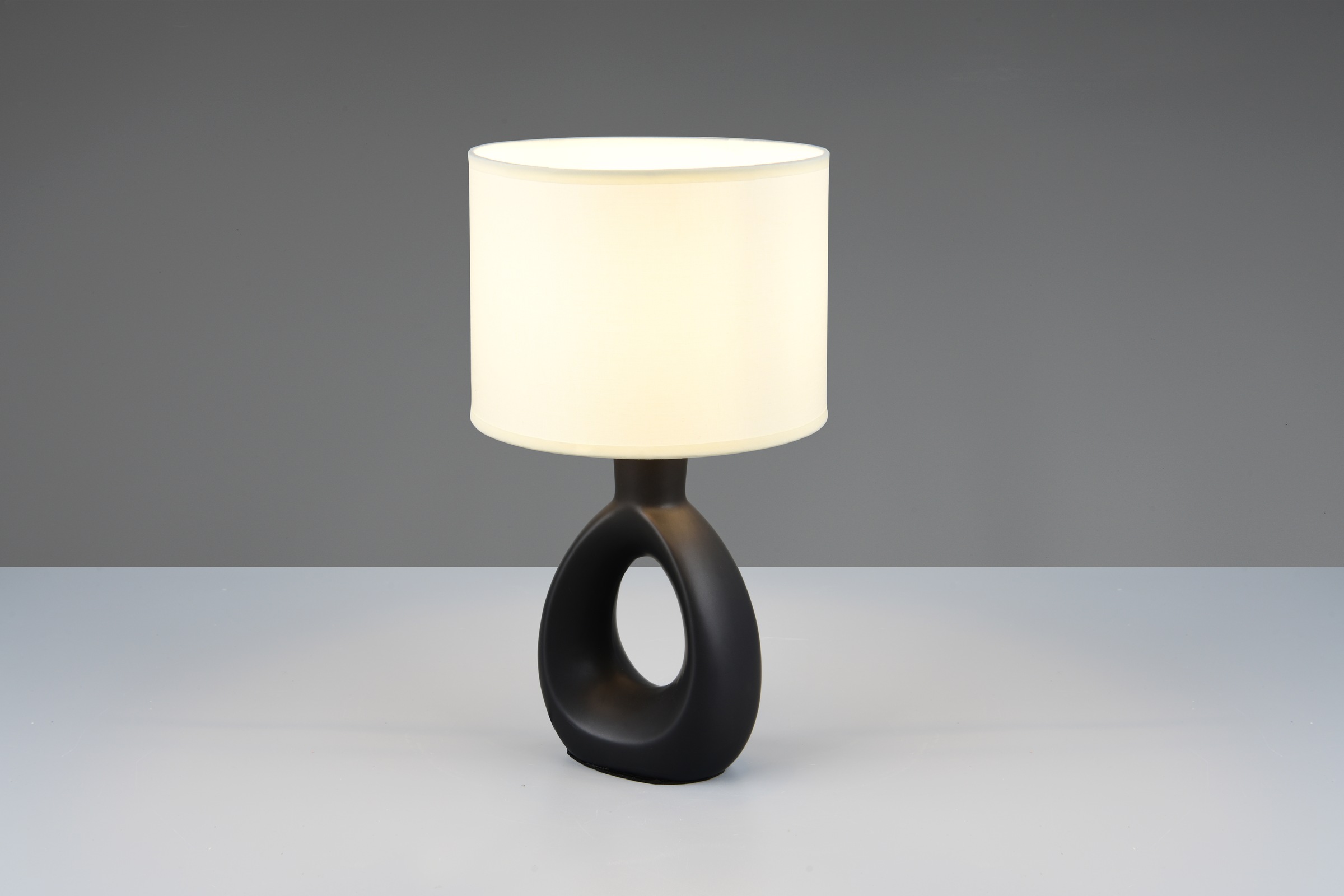 OTTO home Schreibtischlampe »Charmont, Deko Tischleuchte mit Stoffschirm, Schnurschalter exkl 1xE14« E14 1 Stk. warmweiß - kaltweiß max. 40W, Ø 20cm Höhe 35,5 cm Nachttischleuchte Tischlampe Kommode