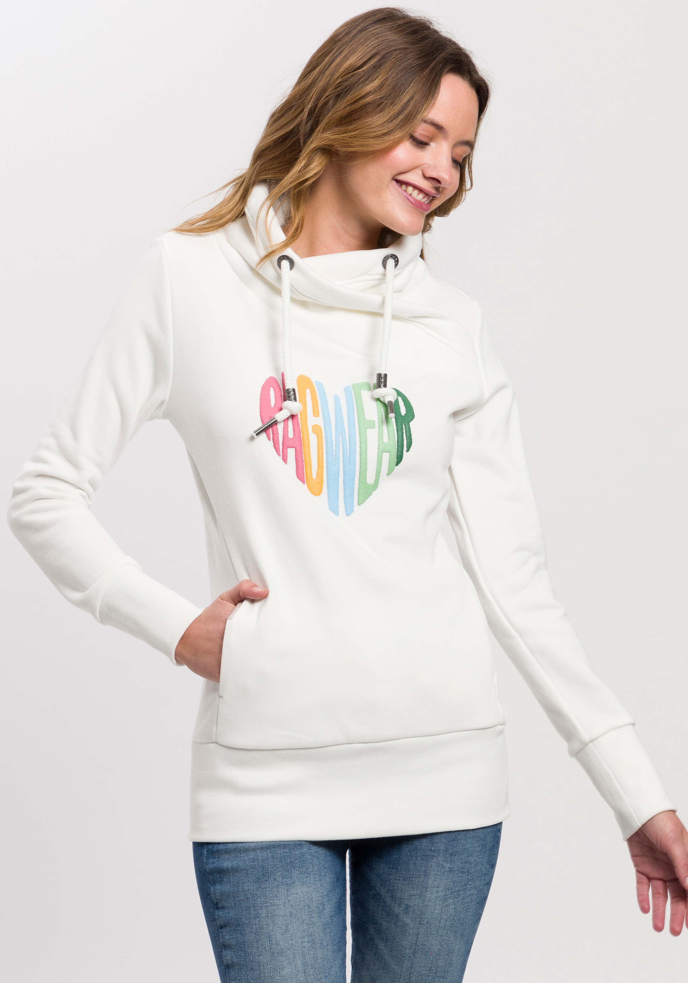 LOVE Online im Rainbow mit bestellen im O«, Ragwear »NESKA Pride-Design Sweater asymetrischem Schalkragen Shop OTTO