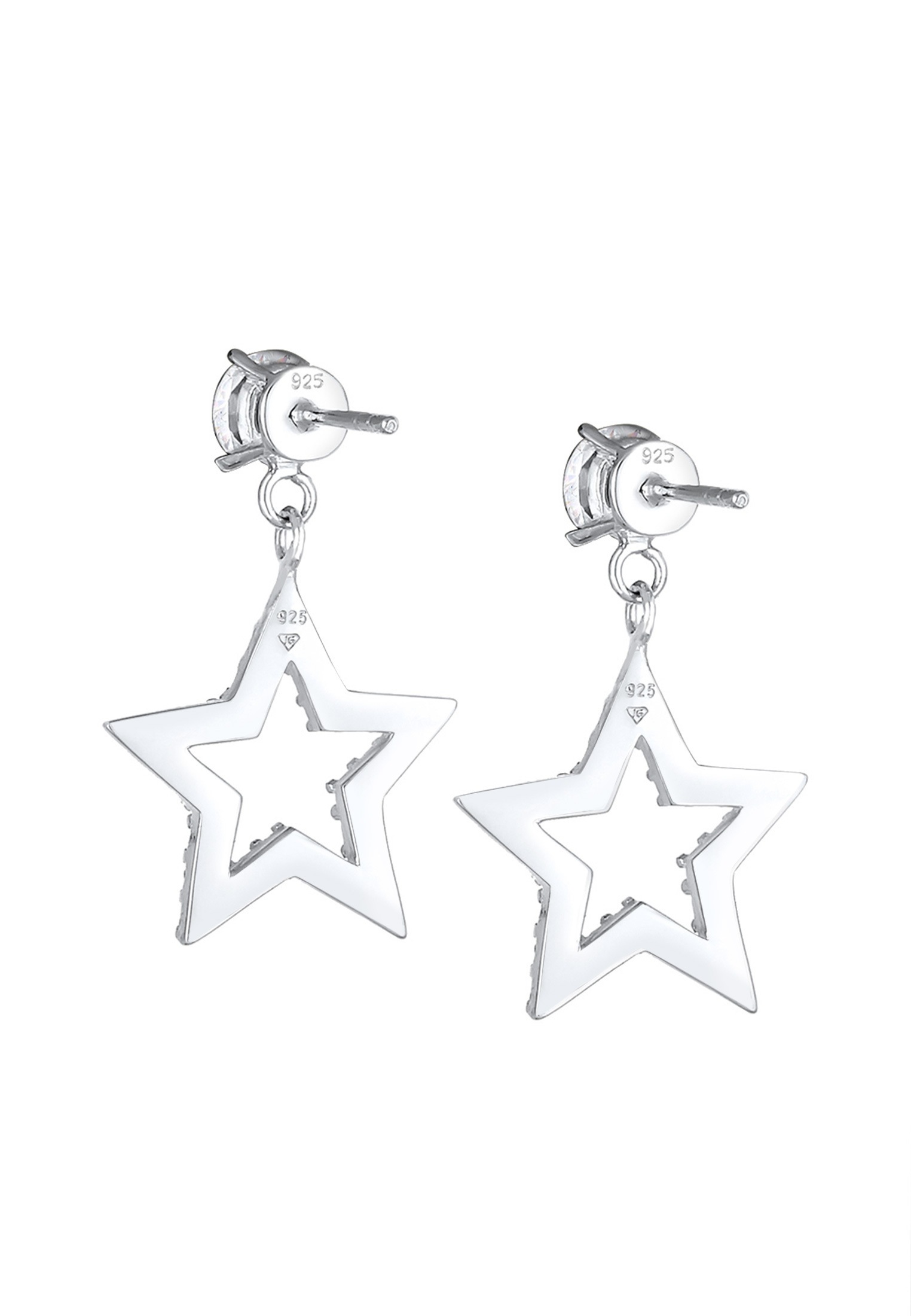 Elli Paar Ohrhänger »Ohrringe Ohrhänger Stern Weiß 925 Sterling Silber, mit Kristallen von Swarovski®«